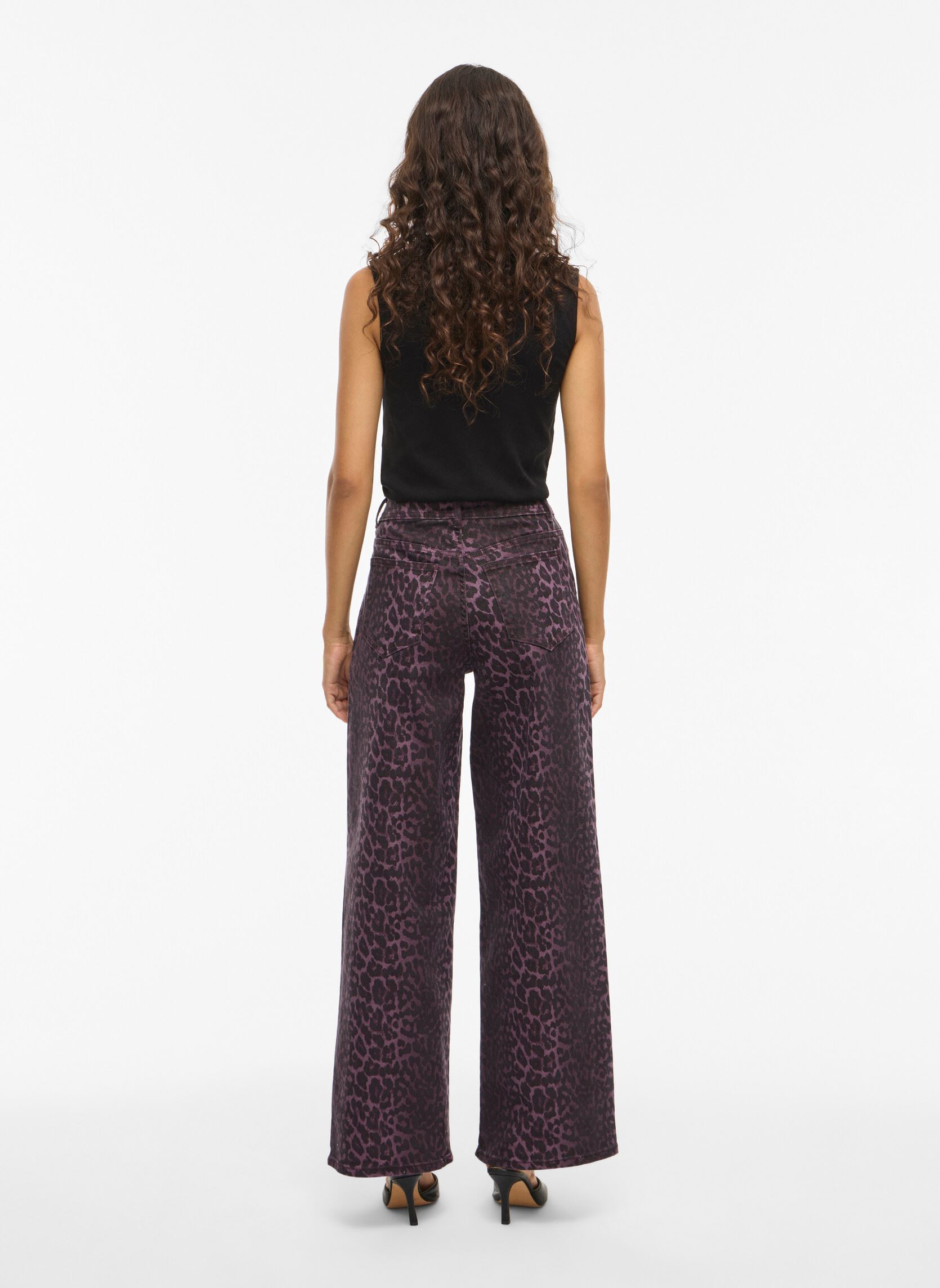Wijde jeans / Flared Jeans Vichia Hw Colorful Leo Jeans dames paars Vila Wijde jeans / Flared Jeans Vichia Hw Colorful Leo Jeans dames paars Fig