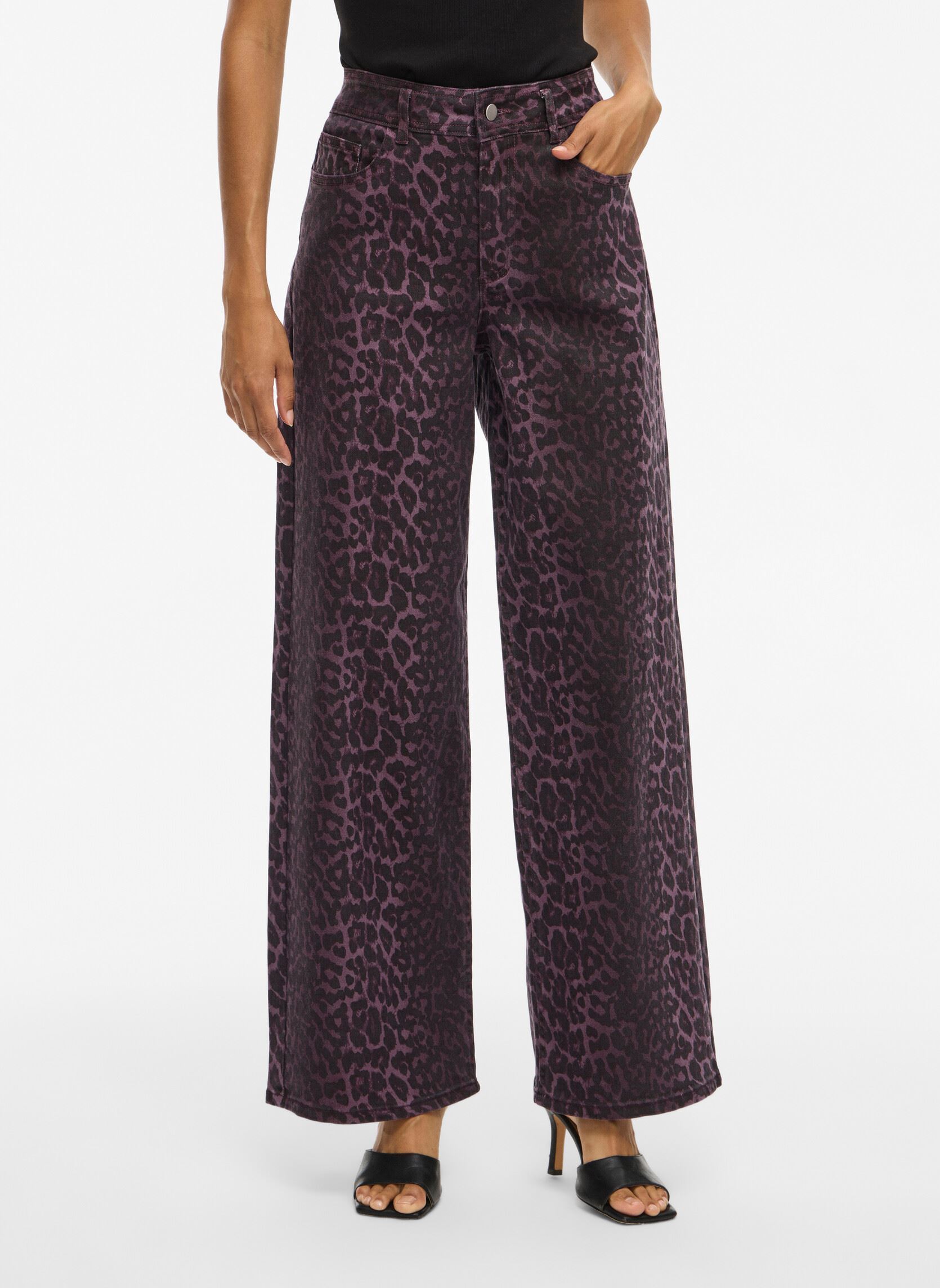 Wijde jeans / Flared Jeans Vichia Hw Colorful Leo Jeans dames paars Vila Wijde jeans / Flared Jeans Vichia Hw Colorful Leo Jeans dames paars Fig
