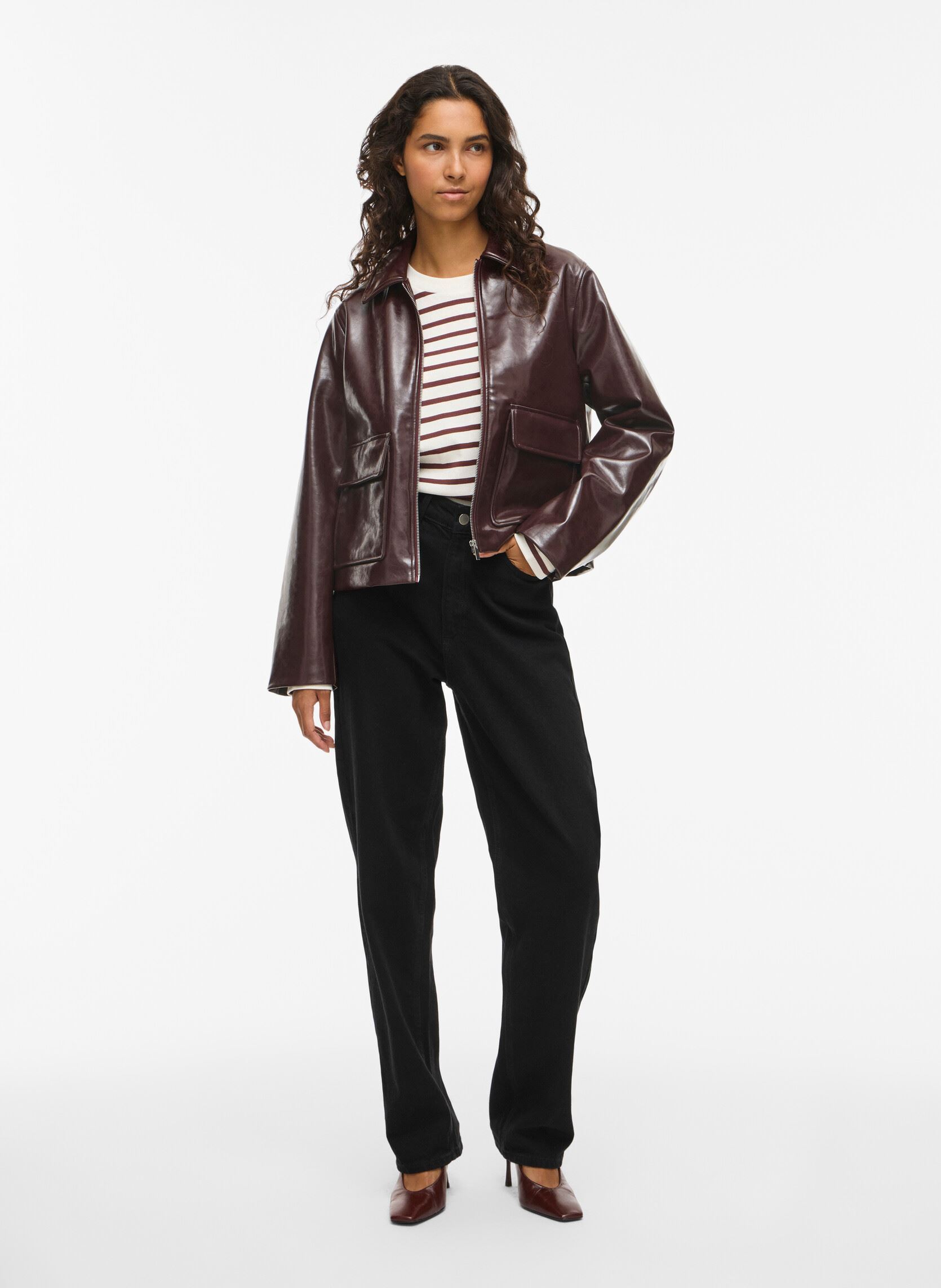 Jacken Vijenora L/S Zip Short Jacket damen violett Vila Jacken Vijenora L/S Zip Short Jacket damen violett Fig
