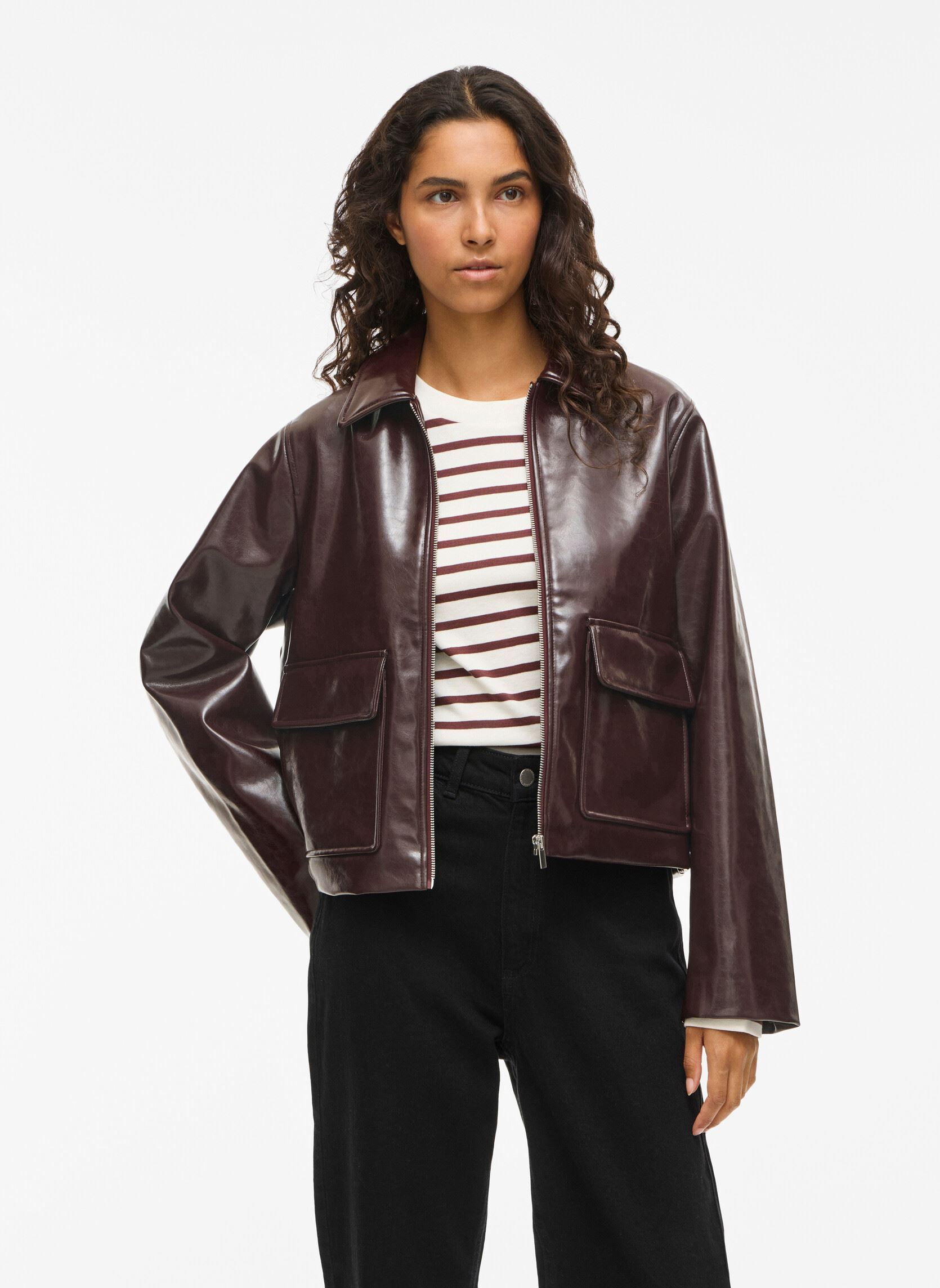 Jacken Vijenora L/S Zip Short Jacket damen violett Vila Jacken Vijenora L/S Zip Short Jacket damen violett Fig