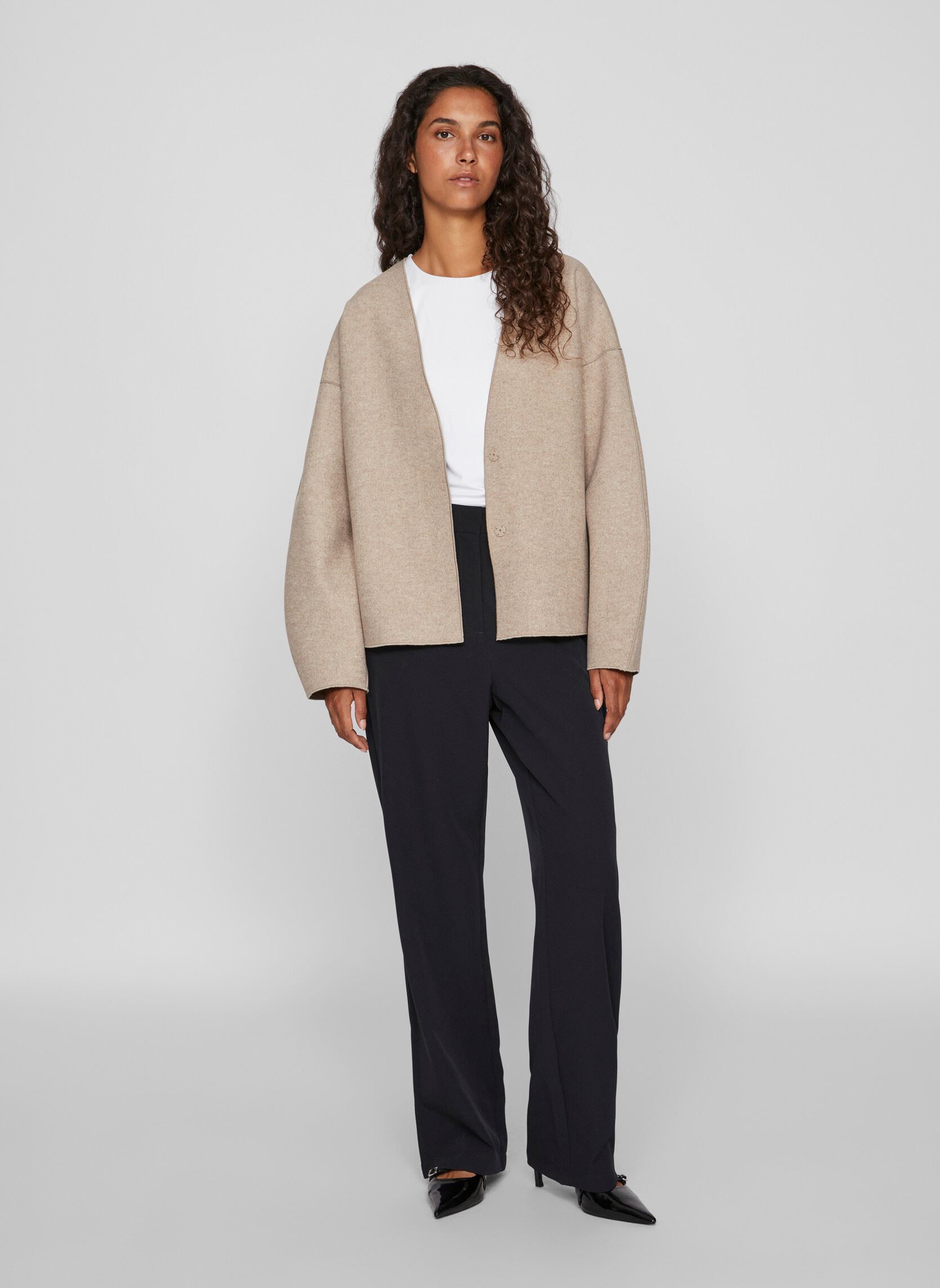 Vestes Vijuice Loose L/S Jacket - Noos femme beige Vila Vestes Vijuice Loose L/S Jacket - Noos femme beige NATURAL MELANGE