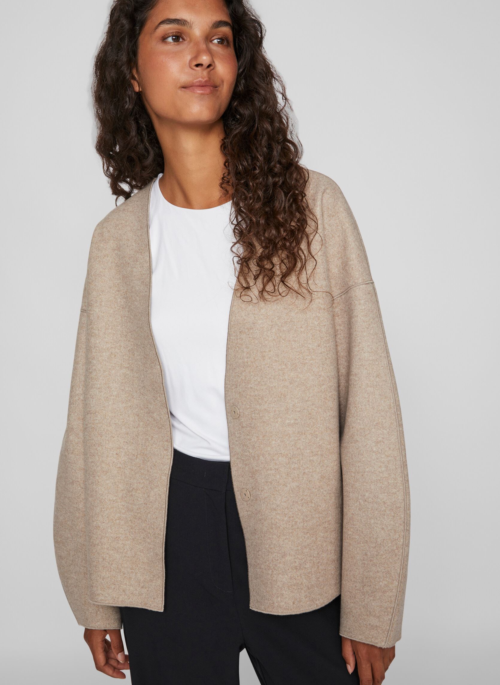 Vestes Vijuice Loose L/S Jacket - Noos femme beige Vila Vestes Vijuice Loose L/S Jacket - Noos femme beige NATURAL MELANGE