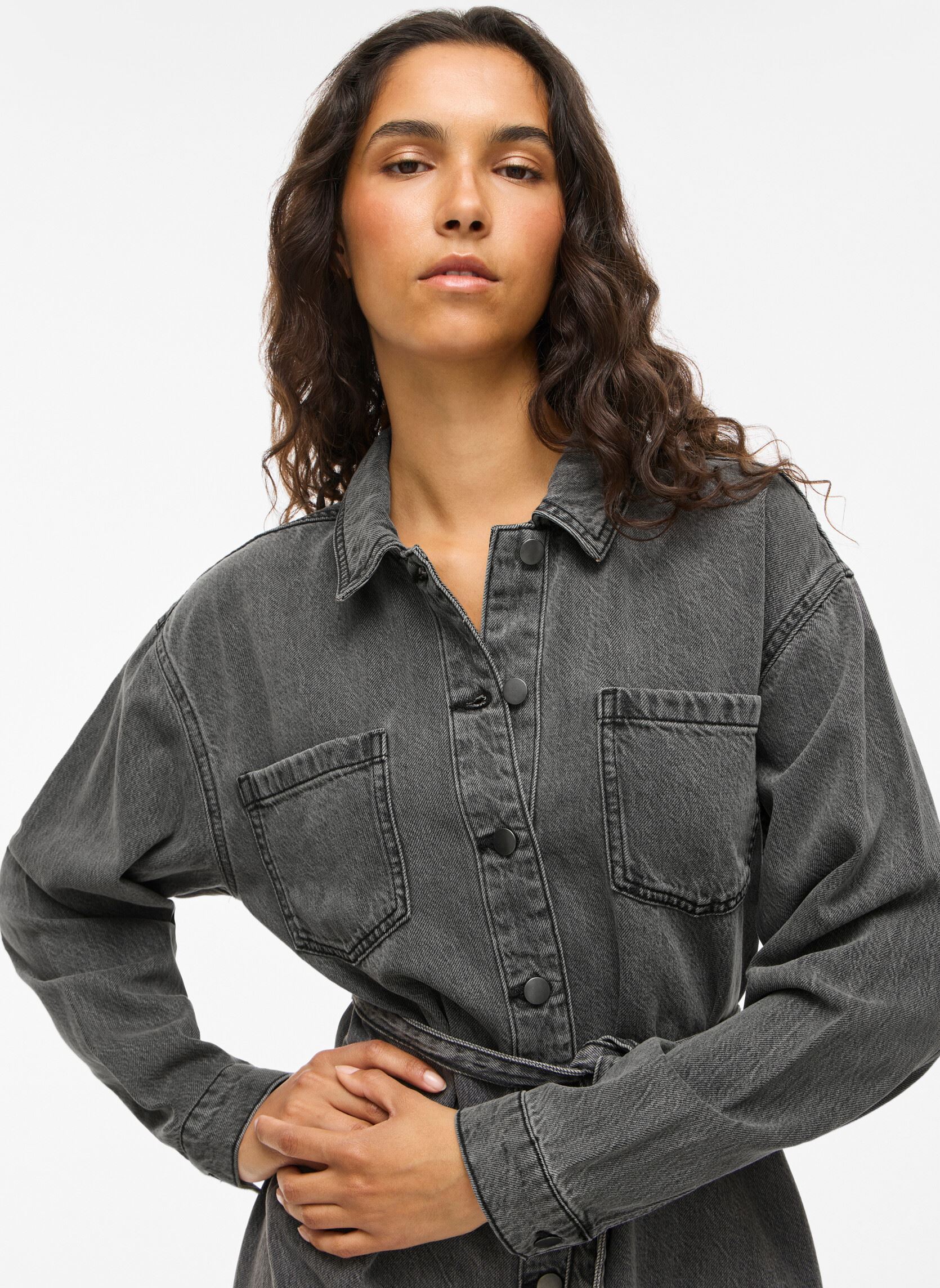 Camicioni Vikiki L/S Denim Shirt Dress Dgd donna grigio Vila Camicioni Vikiki L/S Denim Shirt Dress Dgd donna grigio DARK GREY DENIM
