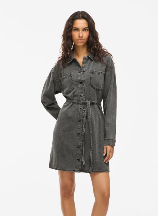 Vila Robes Chemise Vikiki L/S Denim Shirt Dress Dgd femme gris