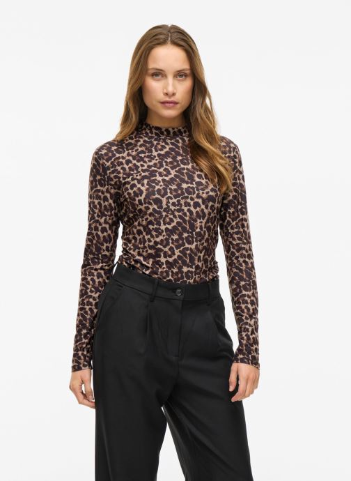 Vila T-shirts met lange mouwen Vileoa L/S High Neck Top - Noos dames bruin