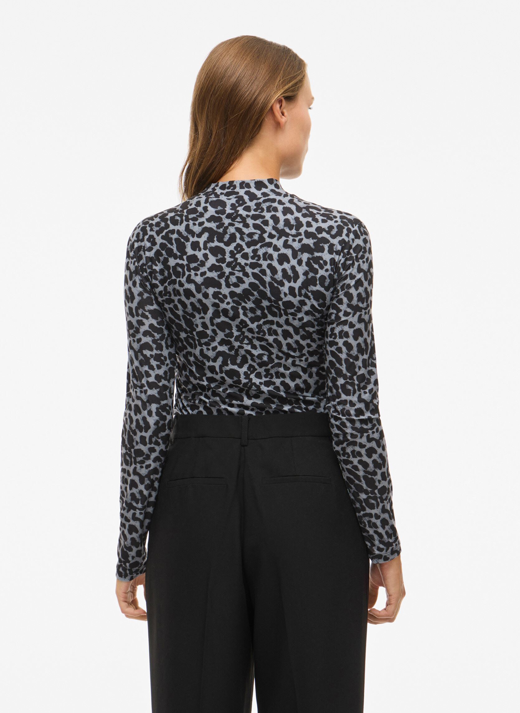 Langarm-T-Shirts Vileoa L/S High Neck Top - Noos damen grau Vila Langarm-T-Shirts Vileoa L/S High Neck Top - Noos damen grau GLACIER GRAY
