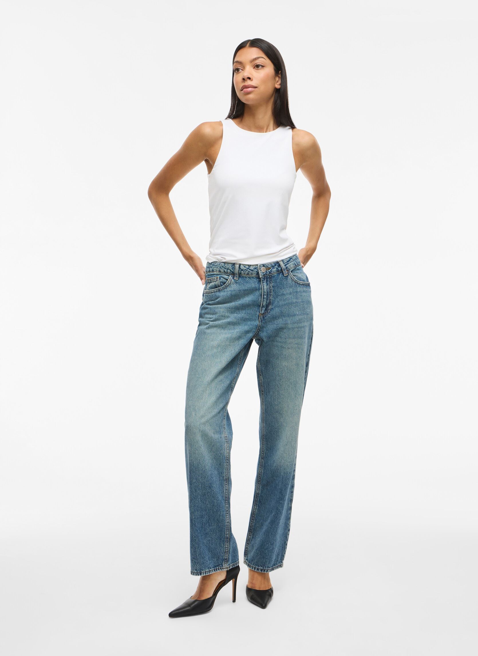 Wijde jeans / Flared Jeans Vimaria Creek Lw Relaxed Jeans Mbd252 dames blauw Vila Wijde jeans / Flared Jeans Vimaria Creek Lw Relaxed Jeans Mbd252 dames blauw Medium Blue Denim