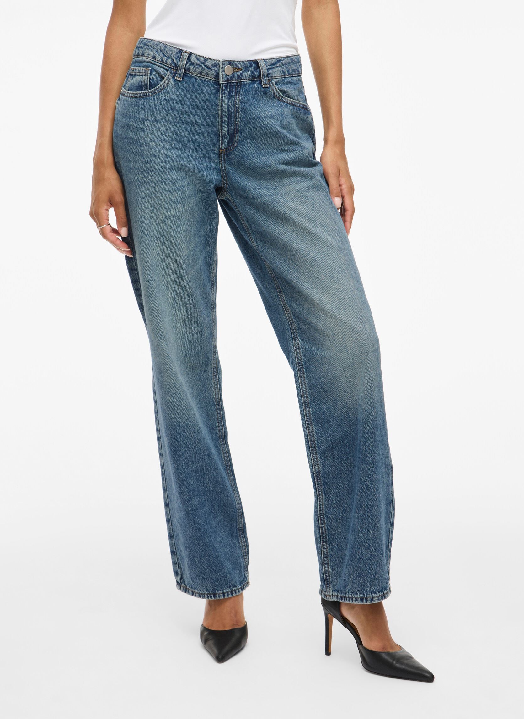 Wijde jeans / Flared Jeans Vimaria Creek Lw Relaxed Jeans Mbd252 dames blauw Vila Wijde jeans / Flared Jeans Vimaria Creek Lw Relaxed Jeans Mbd252 dames blauw Medium Blue Denim