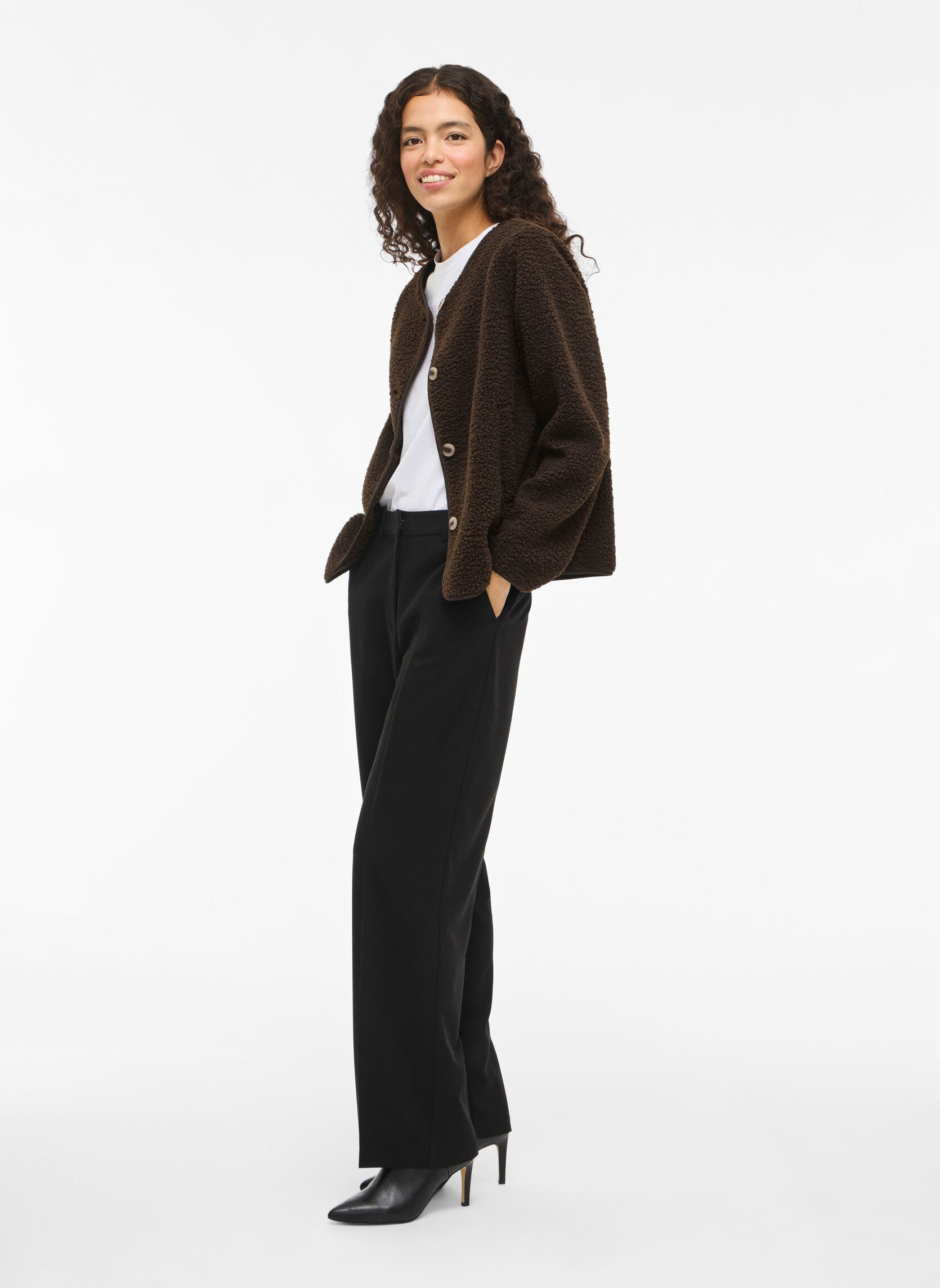 Vestes Viada Teddy Jacket femme marron Vila Vestes Viada Teddy Jacket femme marron Coffee Bean