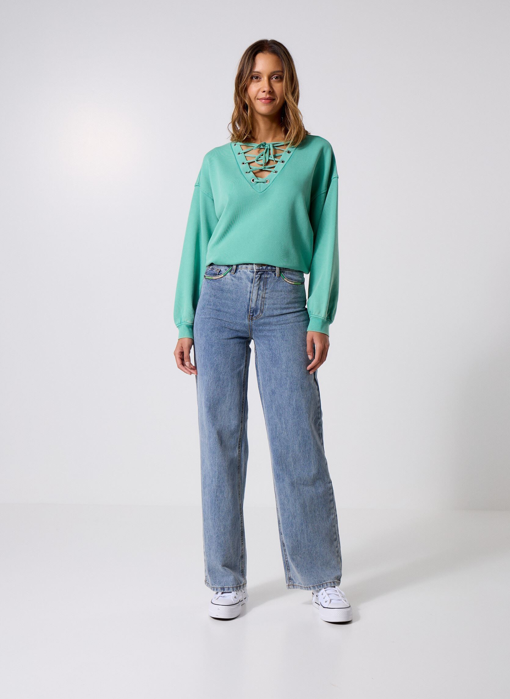 Wijde jeans / Flared Jeans Vifreya Hw Emb Jeans Lbd dames blauw Vila Wijde jeans / Flared Jeans Vifreya Hw Emb Jeans Lbd dames blauw Medium Blue Denim