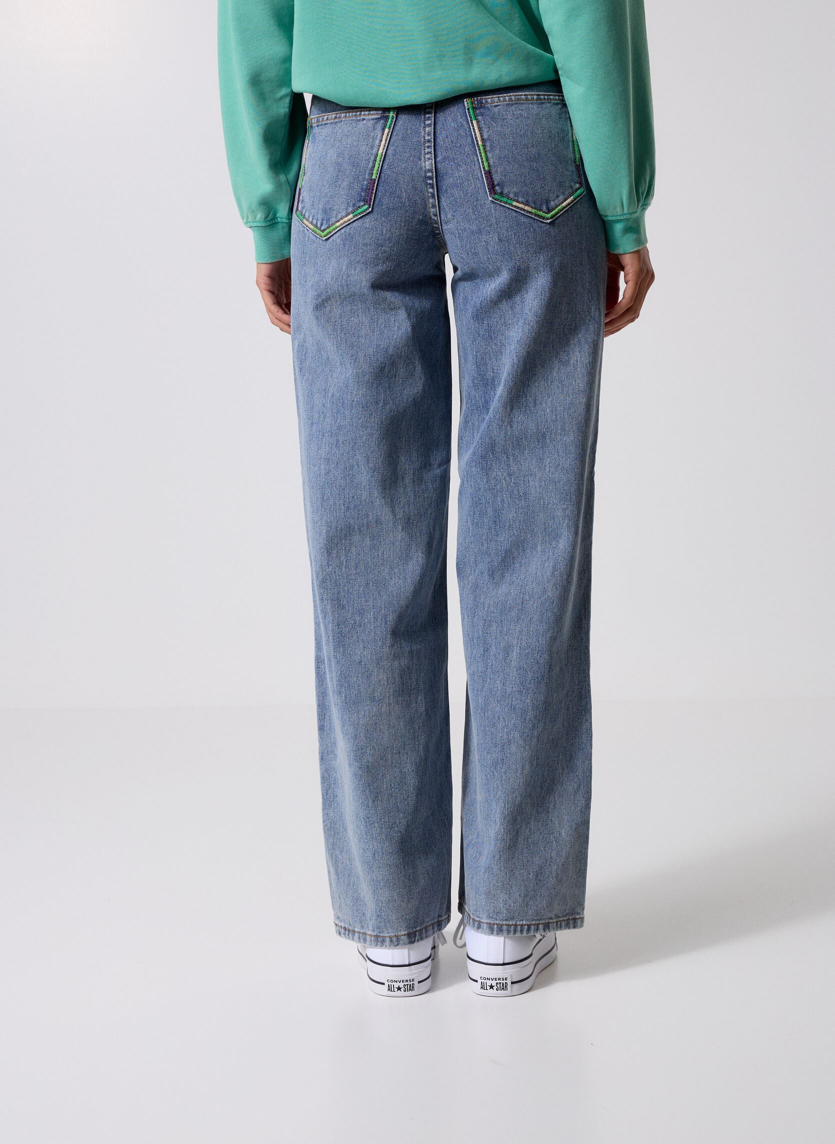 Wijde jeans / Flared Jeans Vifreya Hw Emb Jeans Lbd dames blauw Vila Wijde jeans / Flared Jeans Vifreya Hw Emb Jeans Lbd dames blauw Medium Blue Denim