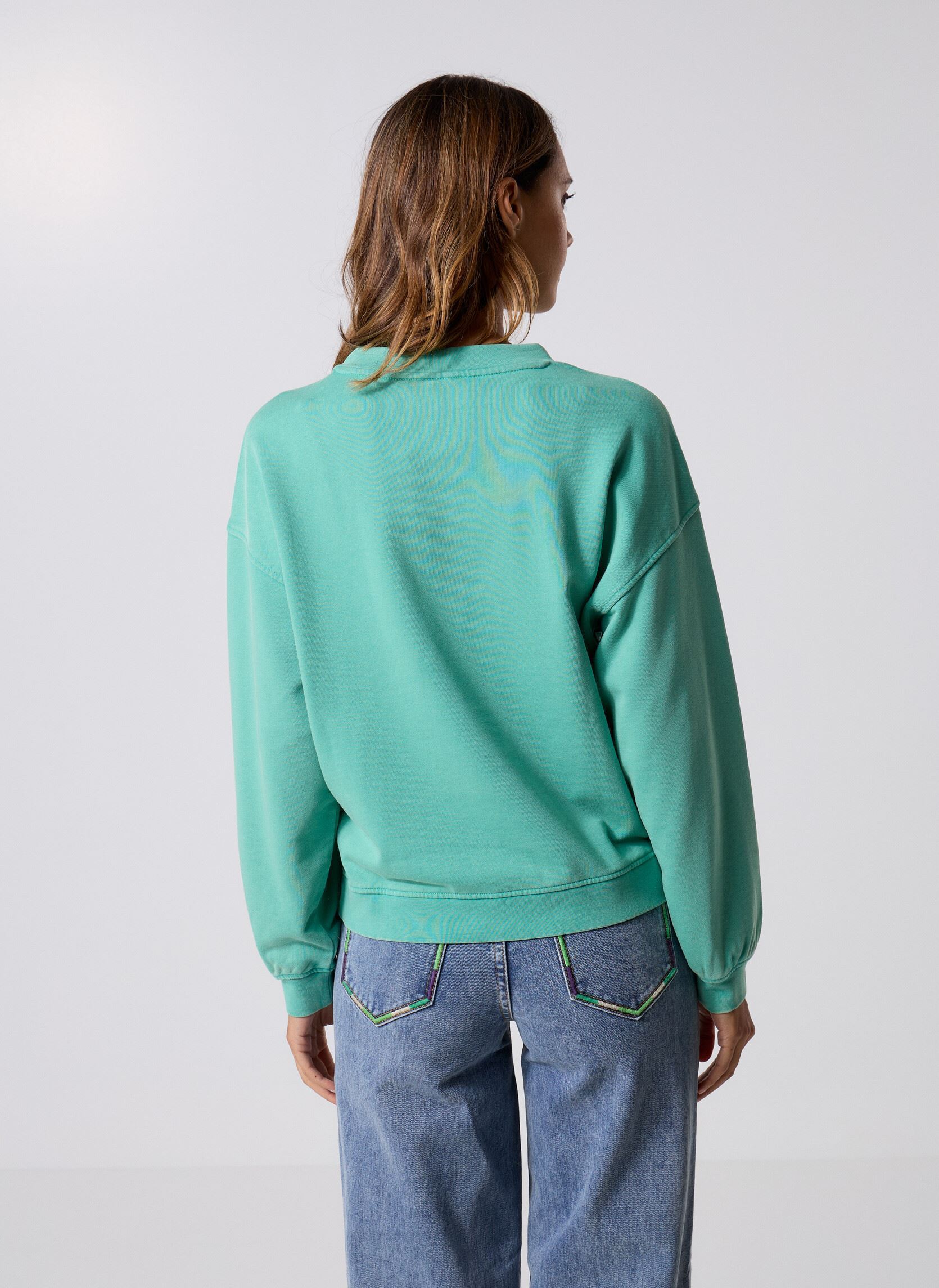 Sweater Vigley L/S Eyelet Detail Sweatshirt dames groen Vila Sweater Vigley L/S Eyelet Detail Sweatshirt dames groen Winter Green