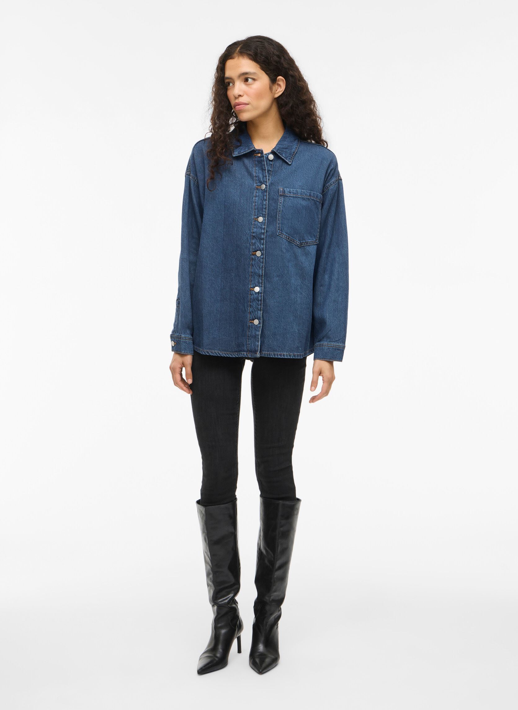 Langarm-Hemden Vikiki L/S Denim Shirt Mbd damen blau Vila Langarm-Hemden Vikiki L/S Denim Shirt Mbd damen blau MEDIUM BLUE DENIM