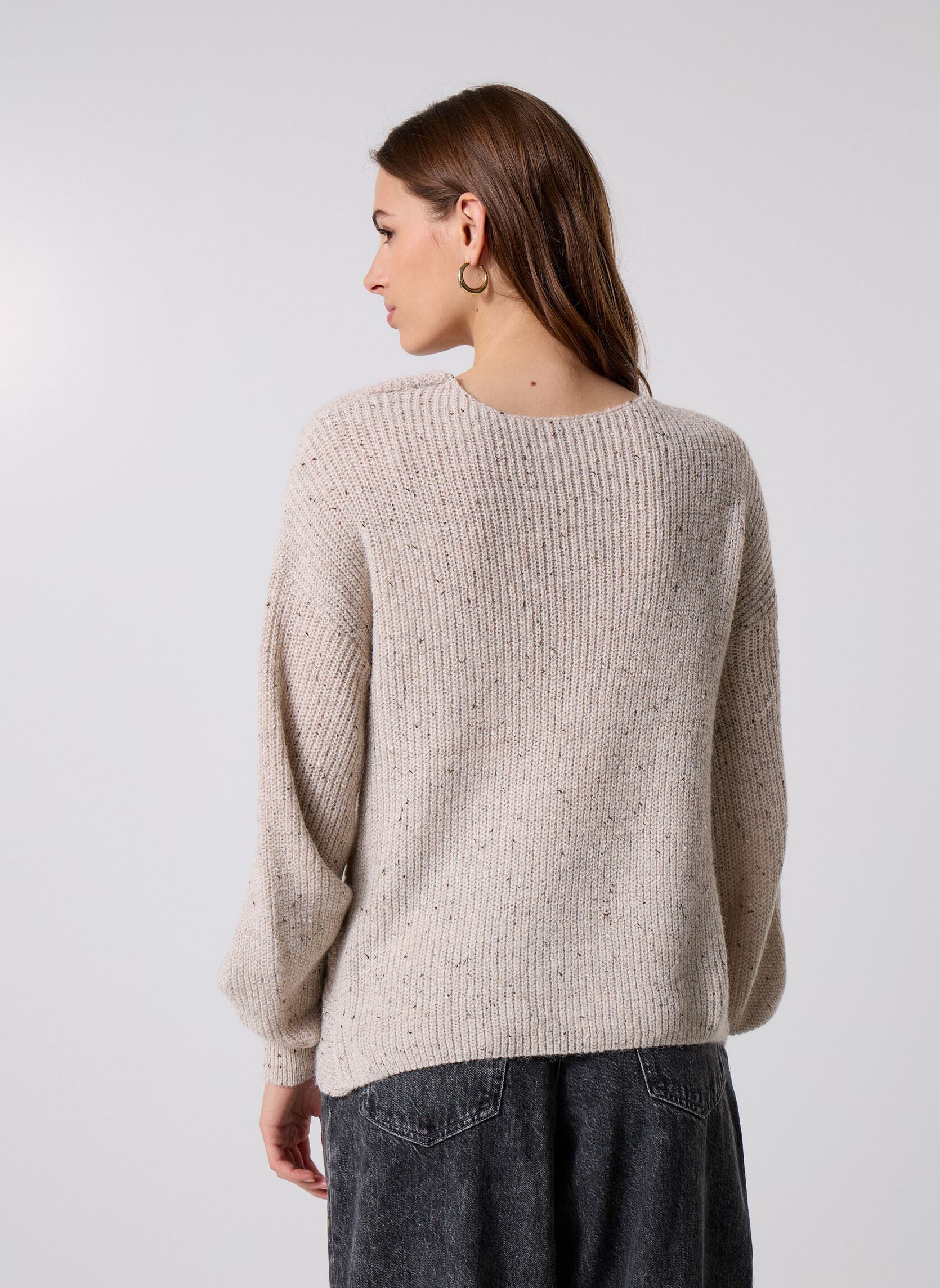 Pulls Vimilou Rev L/S Glitter Knit Top femme beige Vila Pulls Vimilou Rev L/S Glitter Knit Top femme beige Cement