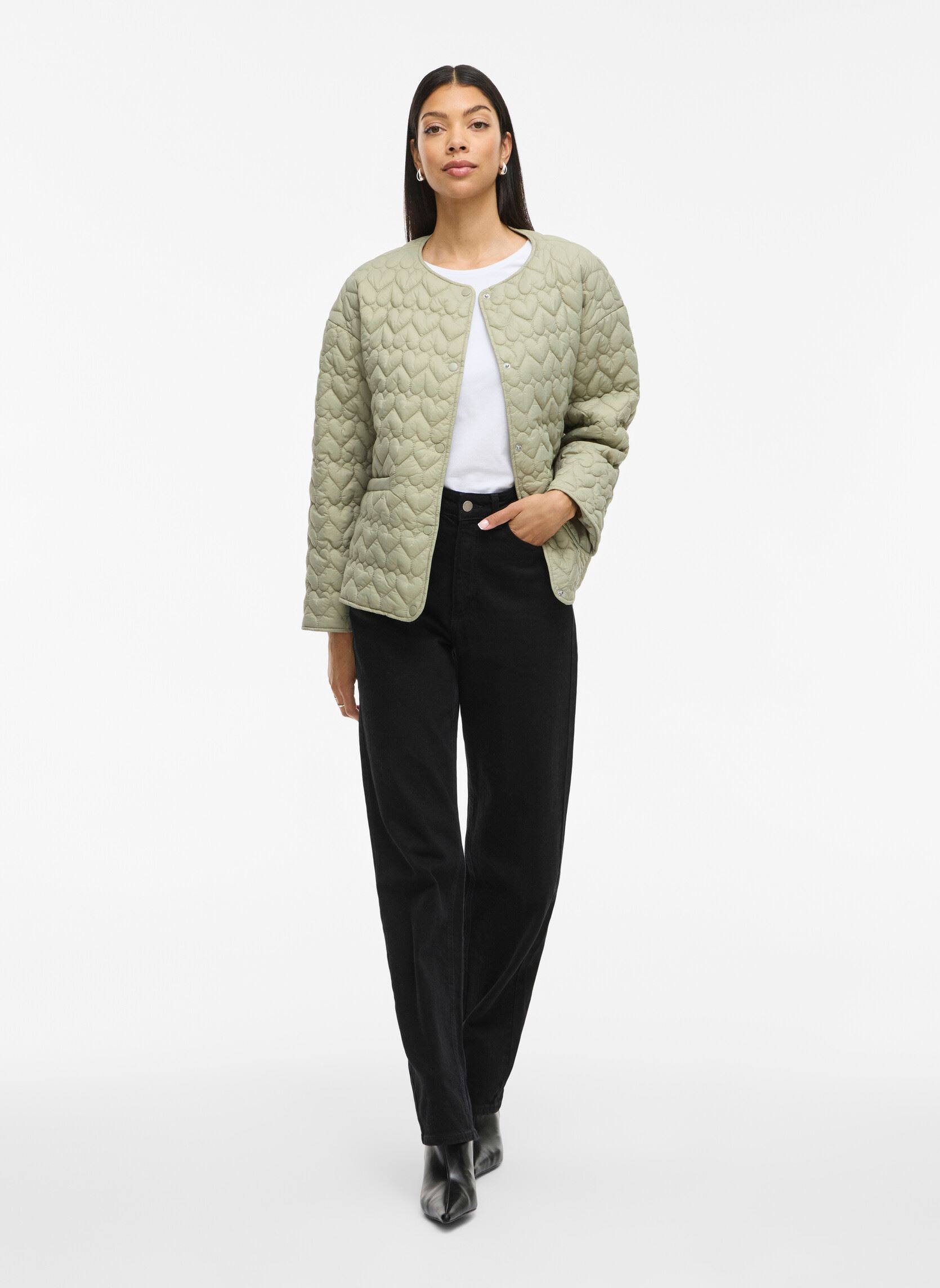 Jassen Visilla L/S Quilted Jacket dames groen Vila Jassen Visilla L/S Quilted Jacket dames groen Elm