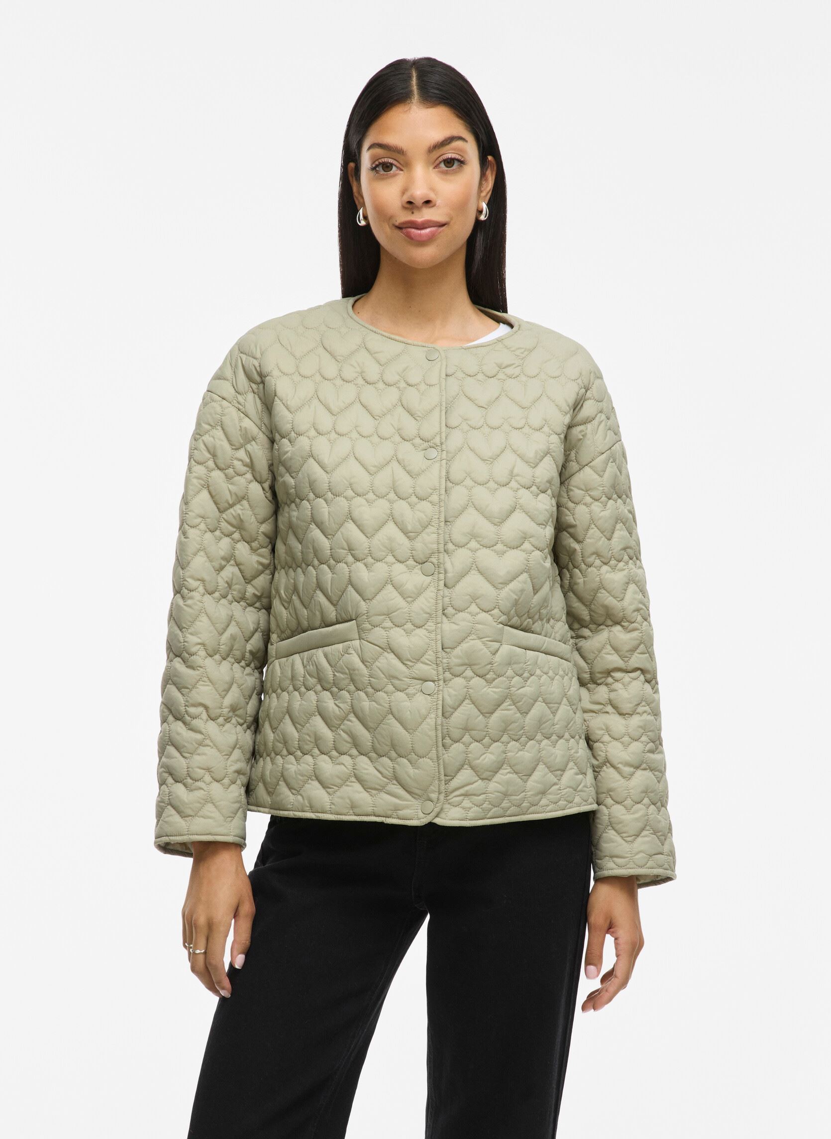 Jassen Visilla L/S Quilted Jacket dames groen Vila Jassen Visilla L/S Quilted Jacket dames groen Elm