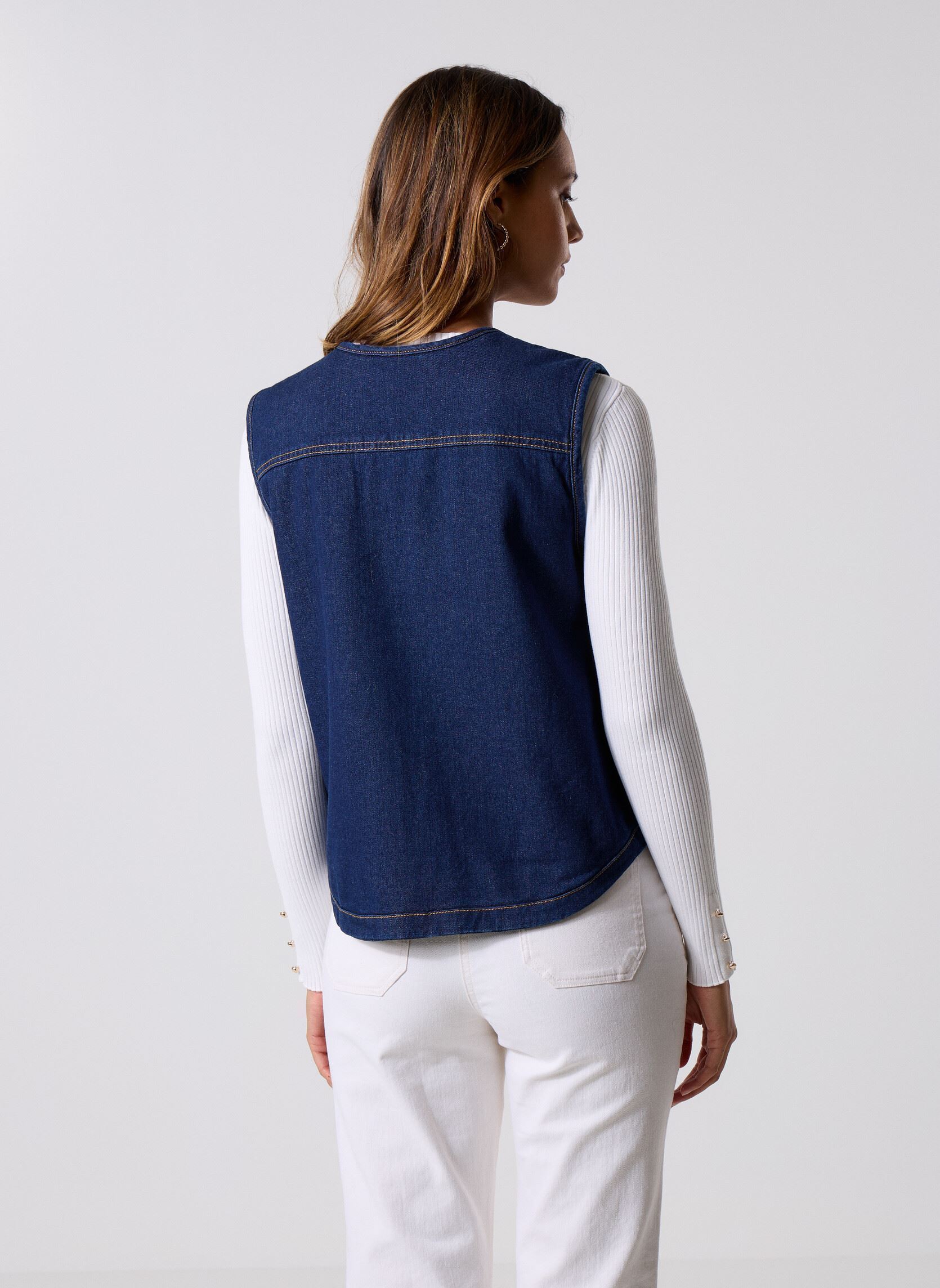 Westen Vistrazy S/L Rev Denim Vest damen blau Vila Westen Vistrazy S/L Rev Denim Vest damen blau Dark Blue Denim