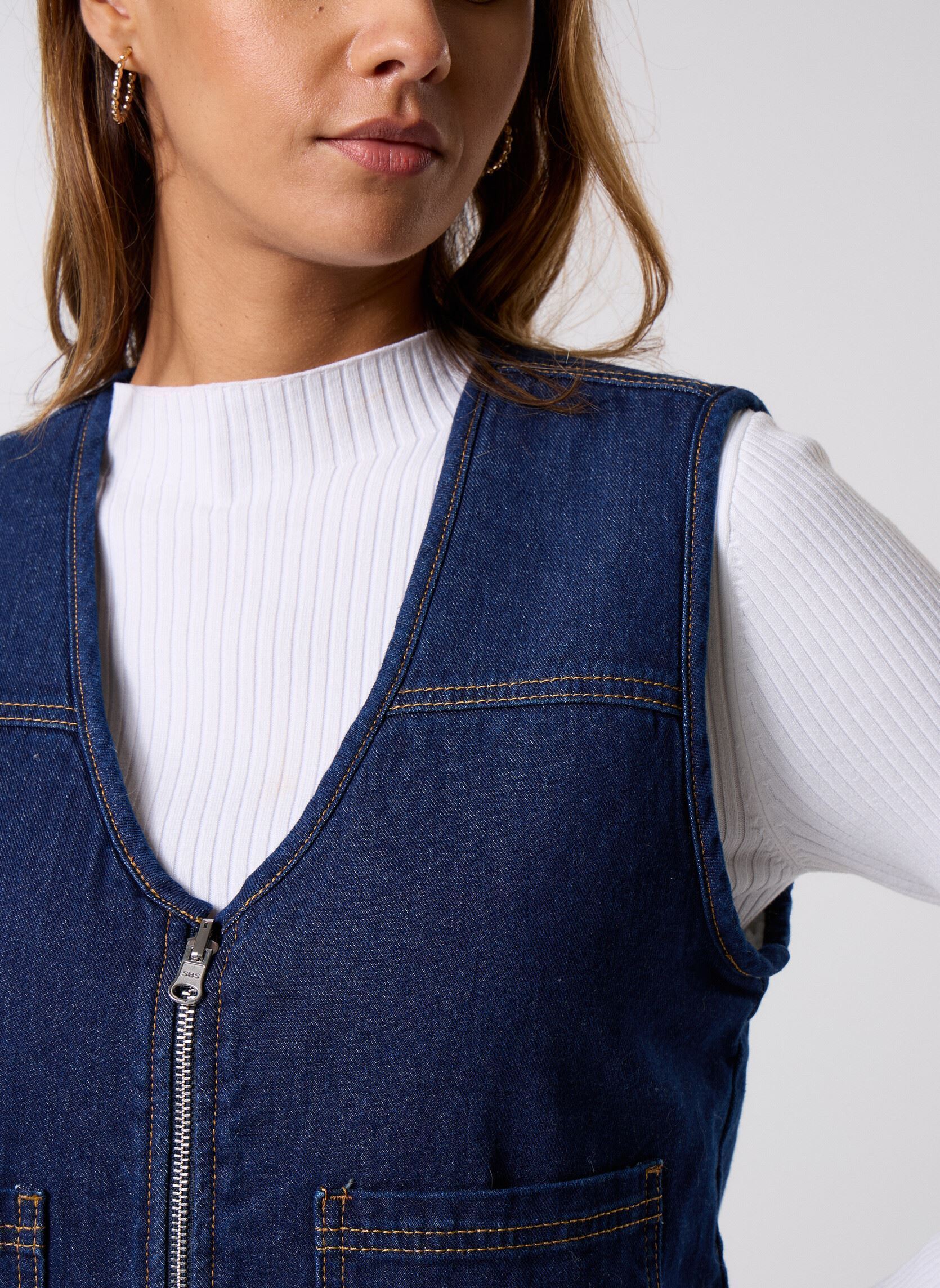 Westen Vistrazy S/L Rev Denim Vest damen blau Vila Westen Vistrazy S/L Rev Denim Vest damen blau Dark Blue Denim