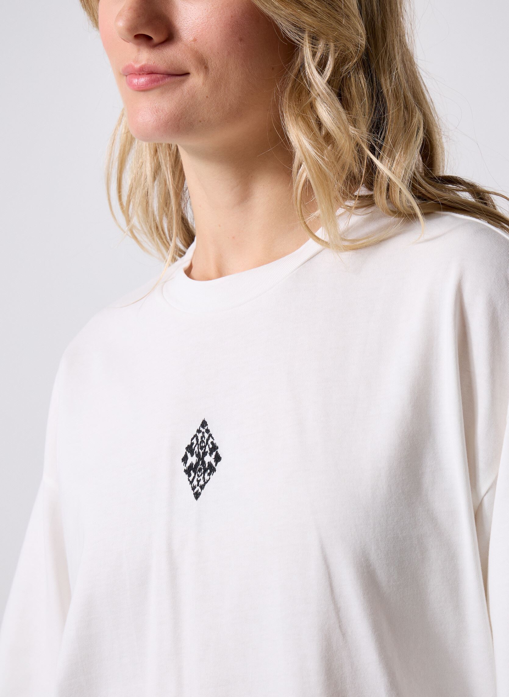 T-shirts met korte mouwen Viziza Ebba 2/4 Emb T-Shirt dames wit Vila T-shirts met korte mouwen Viziza Ebba 2/4 Emb T-Shirt dames wit Cloud Dancer