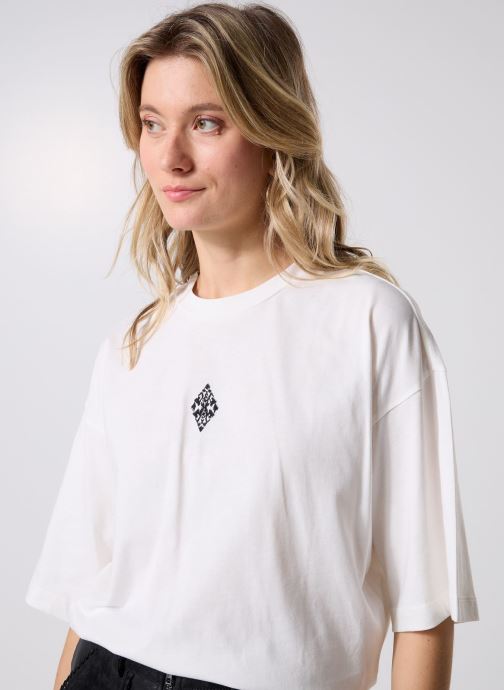 Vila Tee-shirts manches courtes Viziza Ebba 2/4 Emb T-Shirt femme blanc