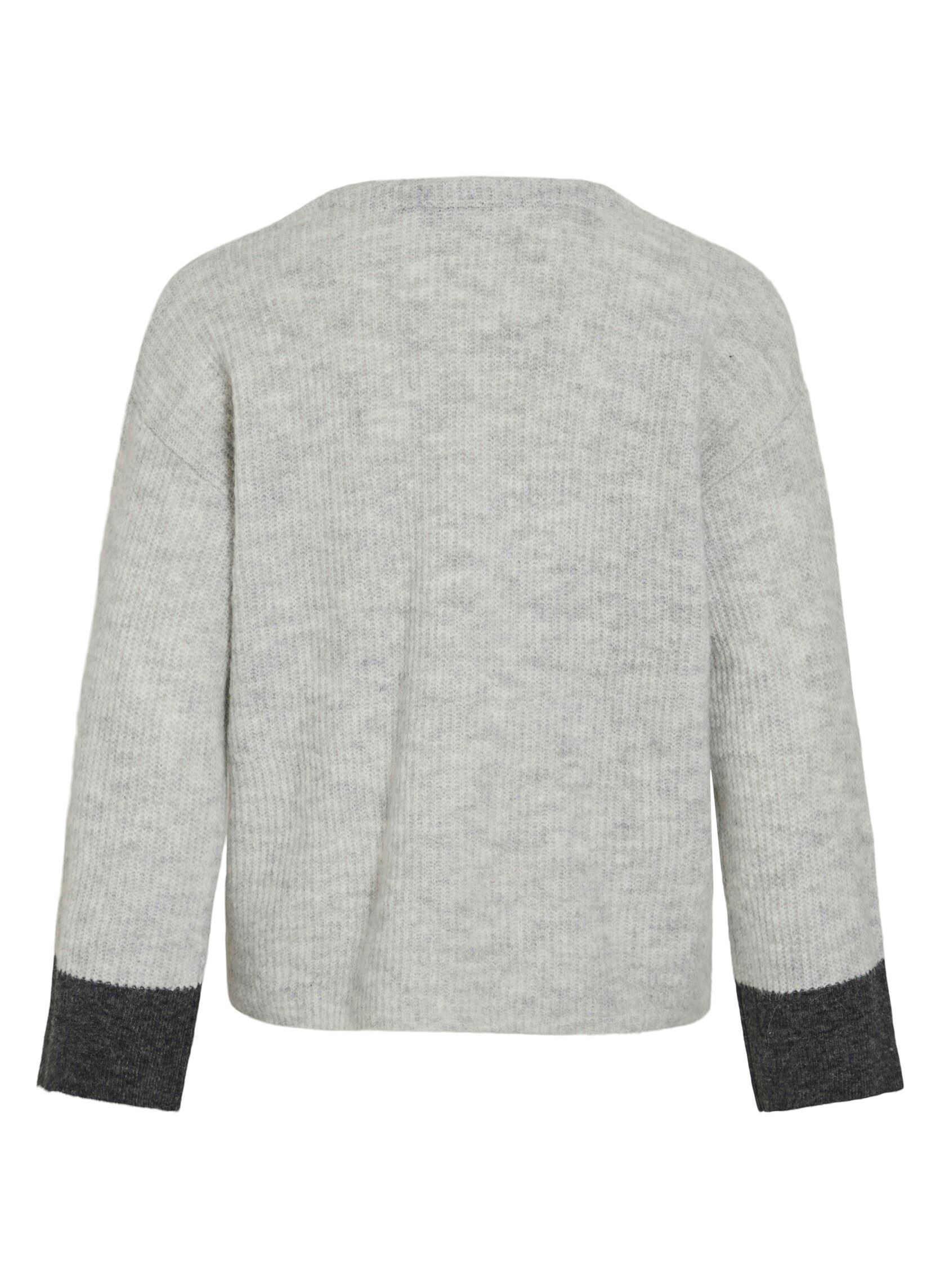 Pulls Vialva V-Neck L/S Detail Knit Top femme gris Vila Pulls Vialva V-Neck L/S Detail Knit Top femme gris Light Grey Melange