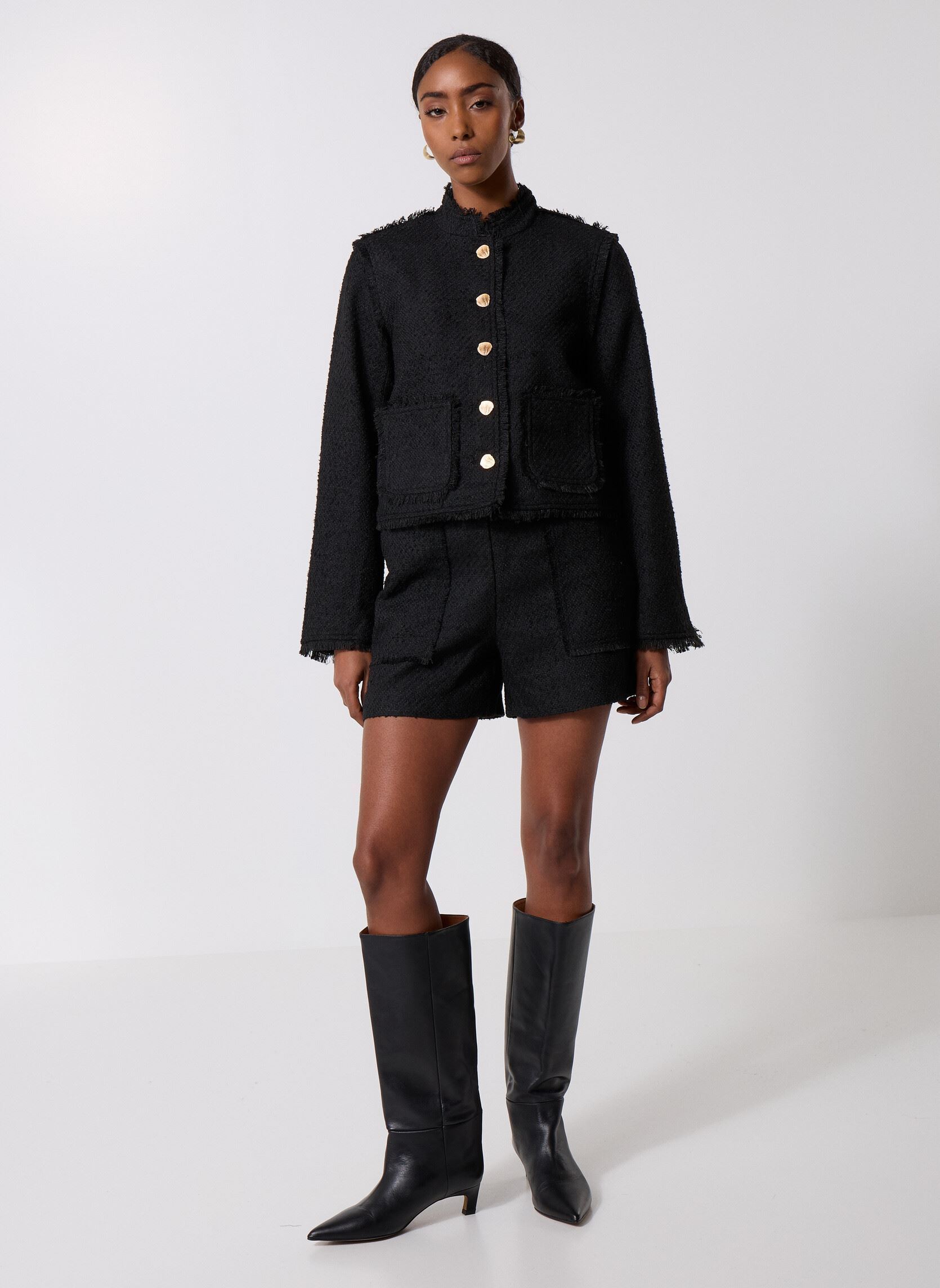 Jassen Viblanca L/S Short Jacket/C34 dames zwart Vila Jassen Viblanca L/S Short Jacket/C34 dames zwart Black Beauty