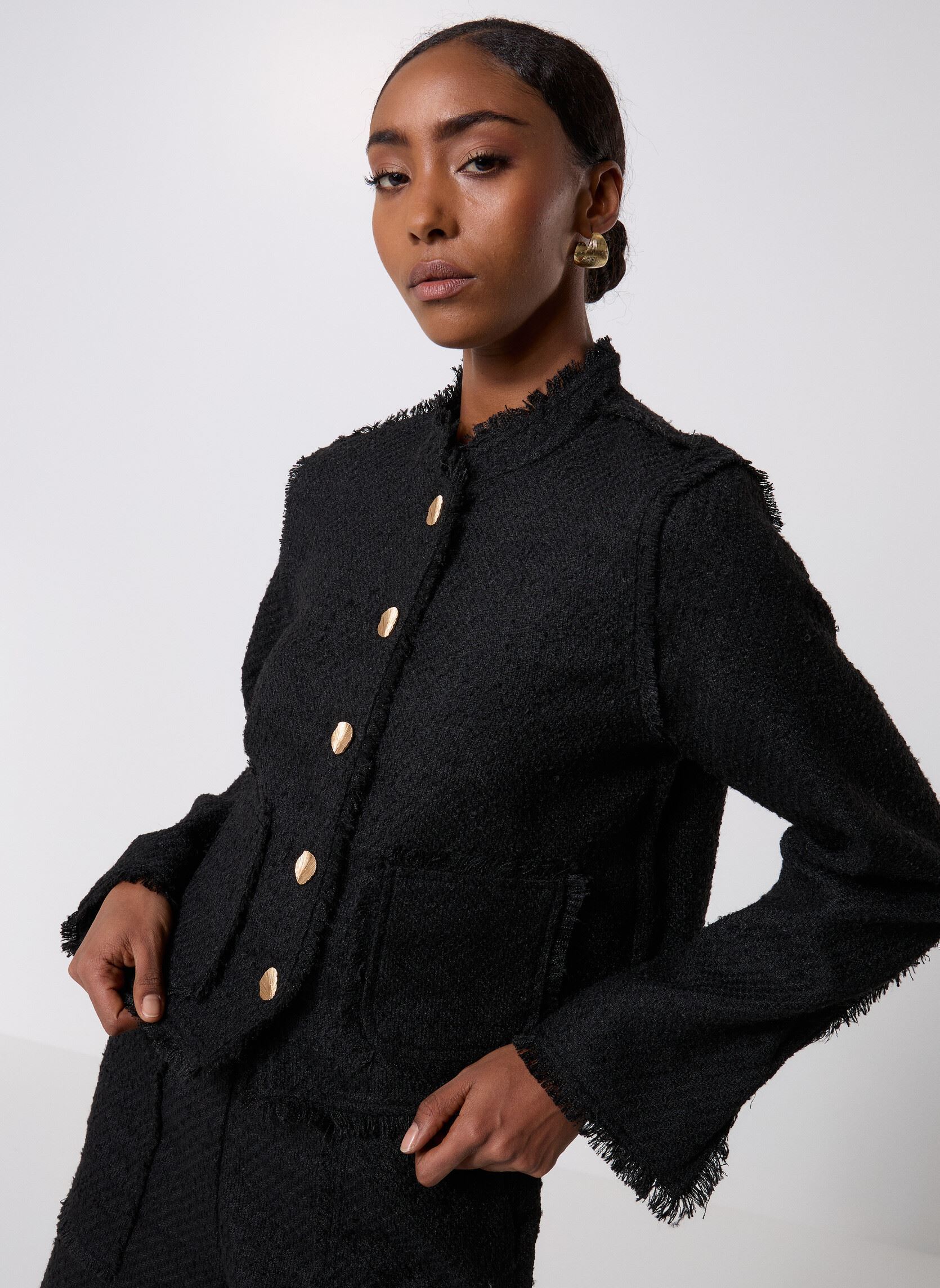 Jassen Viblanca L/S Short Jacket/C34 dames zwart Vila Jassen Viblanca L/S Short Jacket/C34 dames zwart Black Beauty