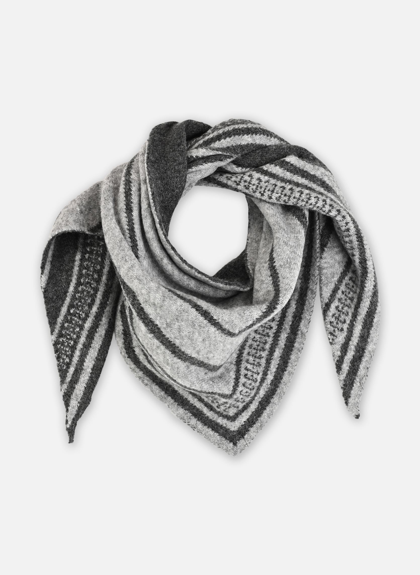 Echarpes Vicallis Jacquard Knit Scarf/Ef femme gris Vila Echarpes Vicallis Jacquard Knit Scarf/Ef femme gris Dark Grey Melange