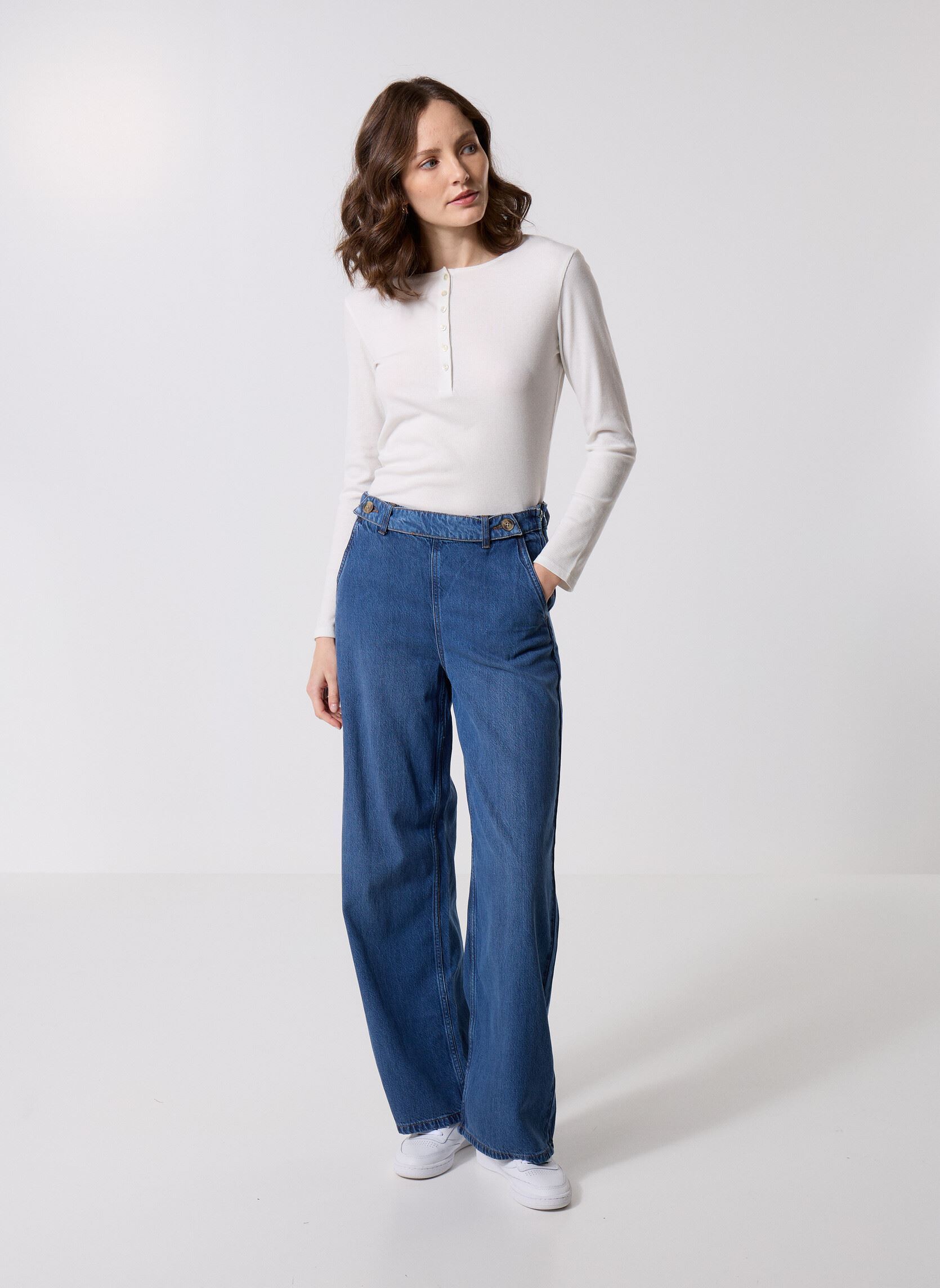 Wijde jeans / Flared Jeans Vidiana Hw Wide Jeans Mbd Kiki05/R dames blauw Vila Wijde jeans / Flared Jeans Vidiana Hw Wide Jeans Mbd Kiki05/R dames blauw MEDIUM BLUE DENIM