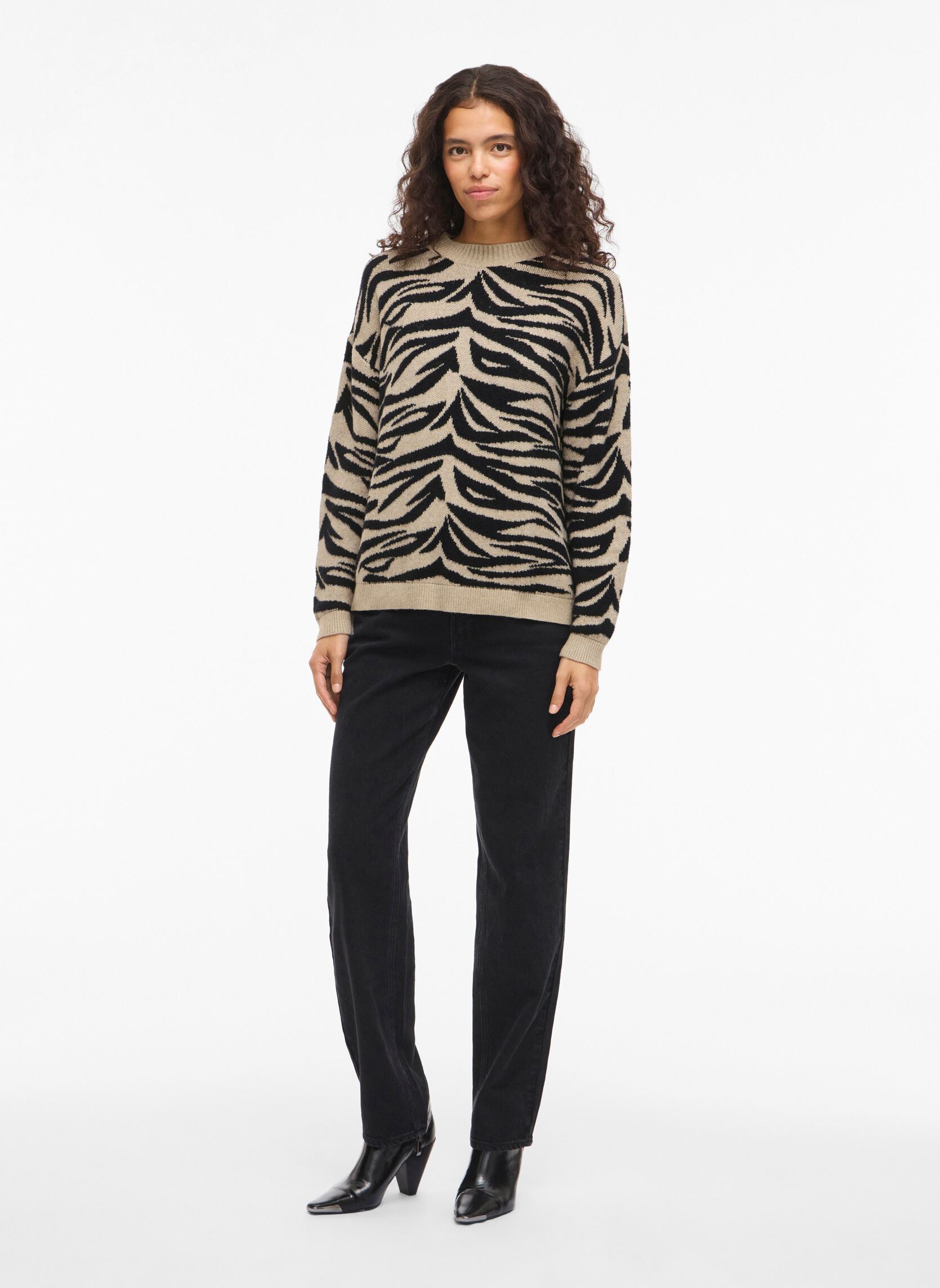 Pulls Vifeama Jacquard Knit Top femme noir Vila Pulls Vifeama Jacquard Knit Top femme noir Black Beauty