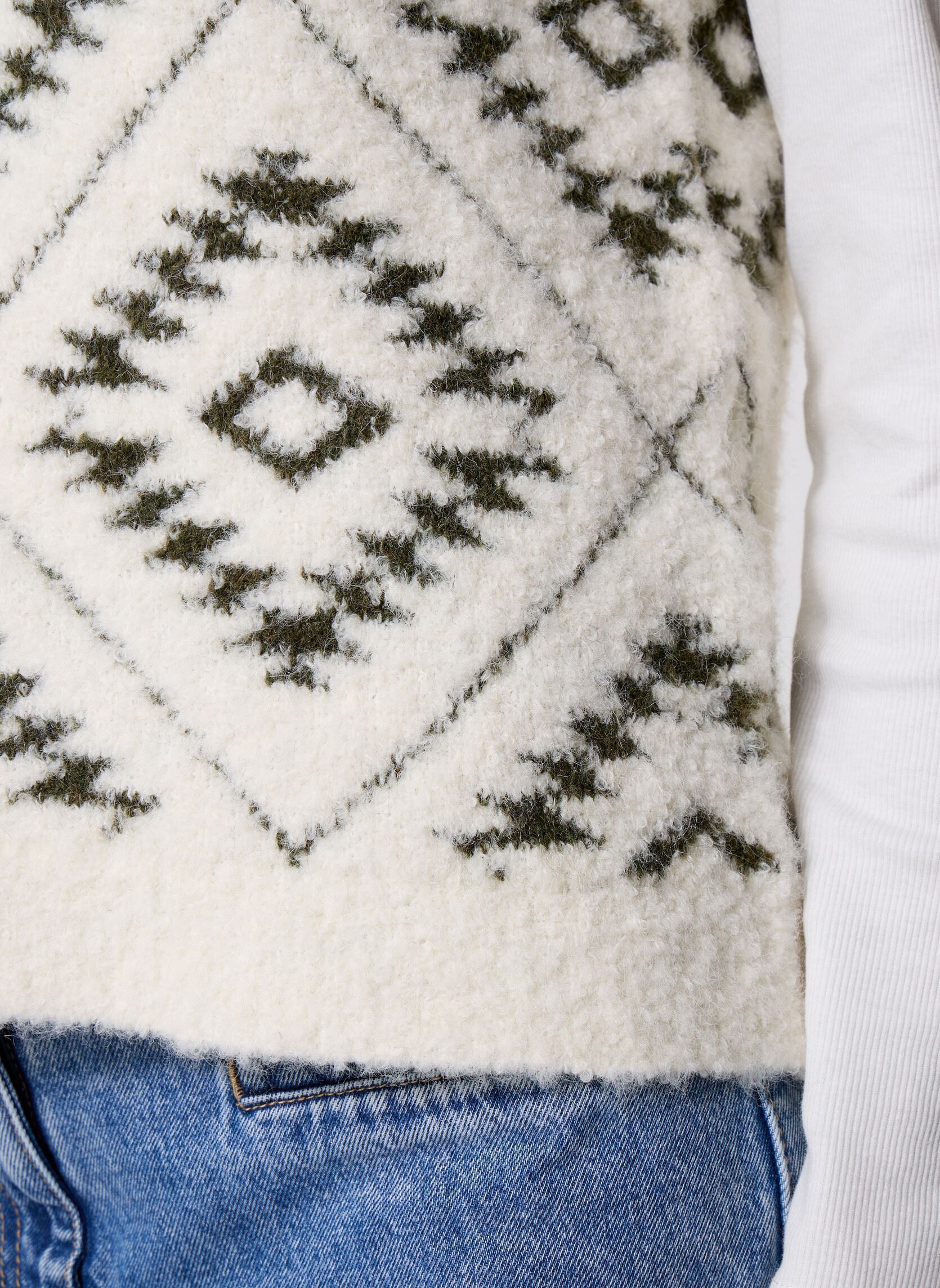 Gilets Vifinka S/L Jacquard Knit Vest femme blanc Vila Gilets Vifinka S/L Jacquard Knit Vest femme blanc Birch