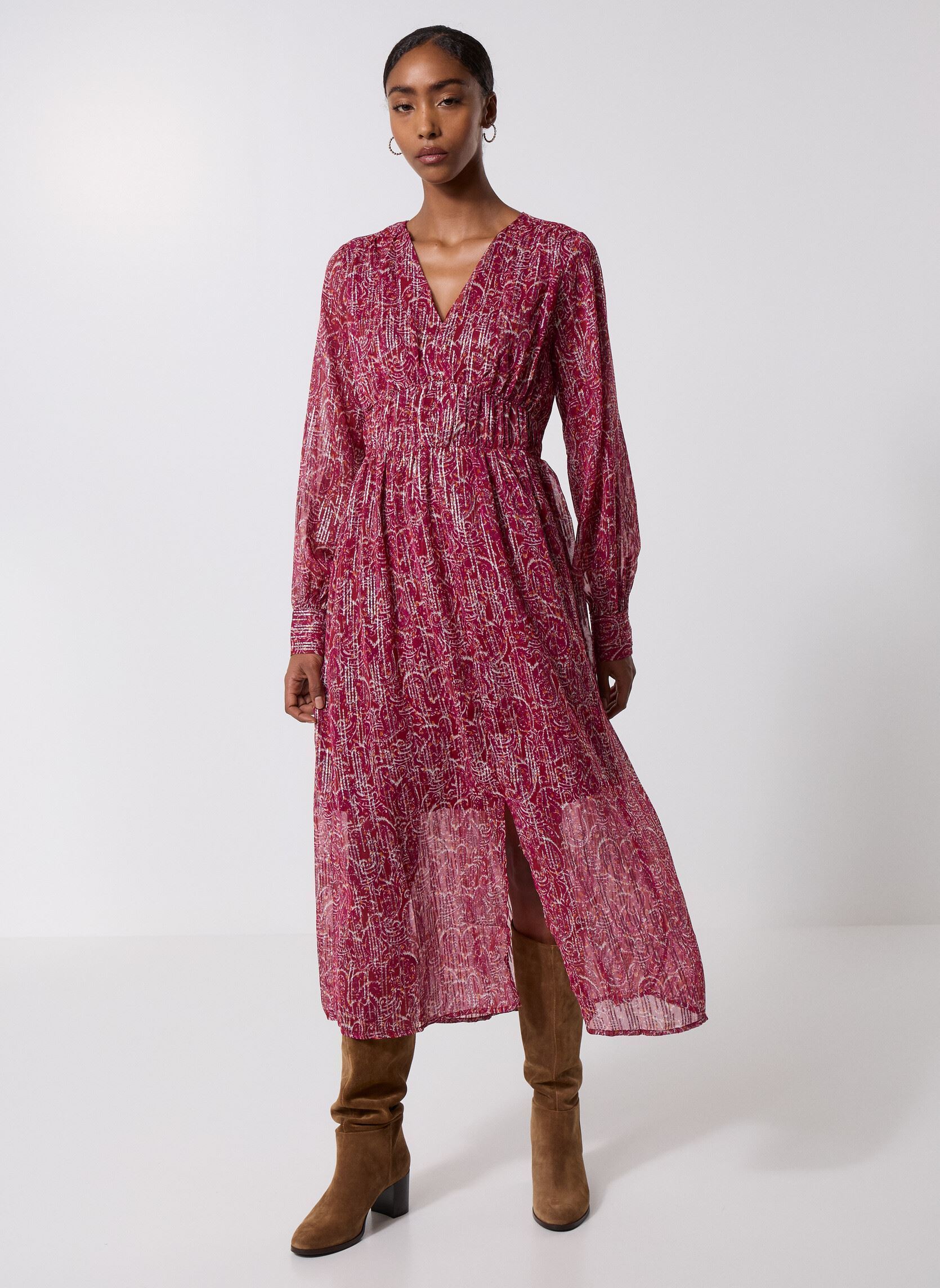 Robes longues Viganza Rio V-Neck L/S Midi Dress femme rose Vila Robes longues Viganza Rio V-Neck L/S Midi Dress femme rose Boysenberry