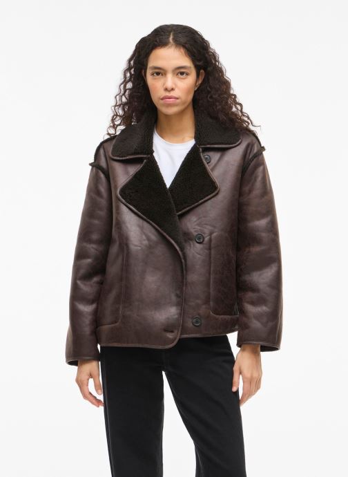 Vila Blousons Vikadera L/S Shearling Jacket femme marron
