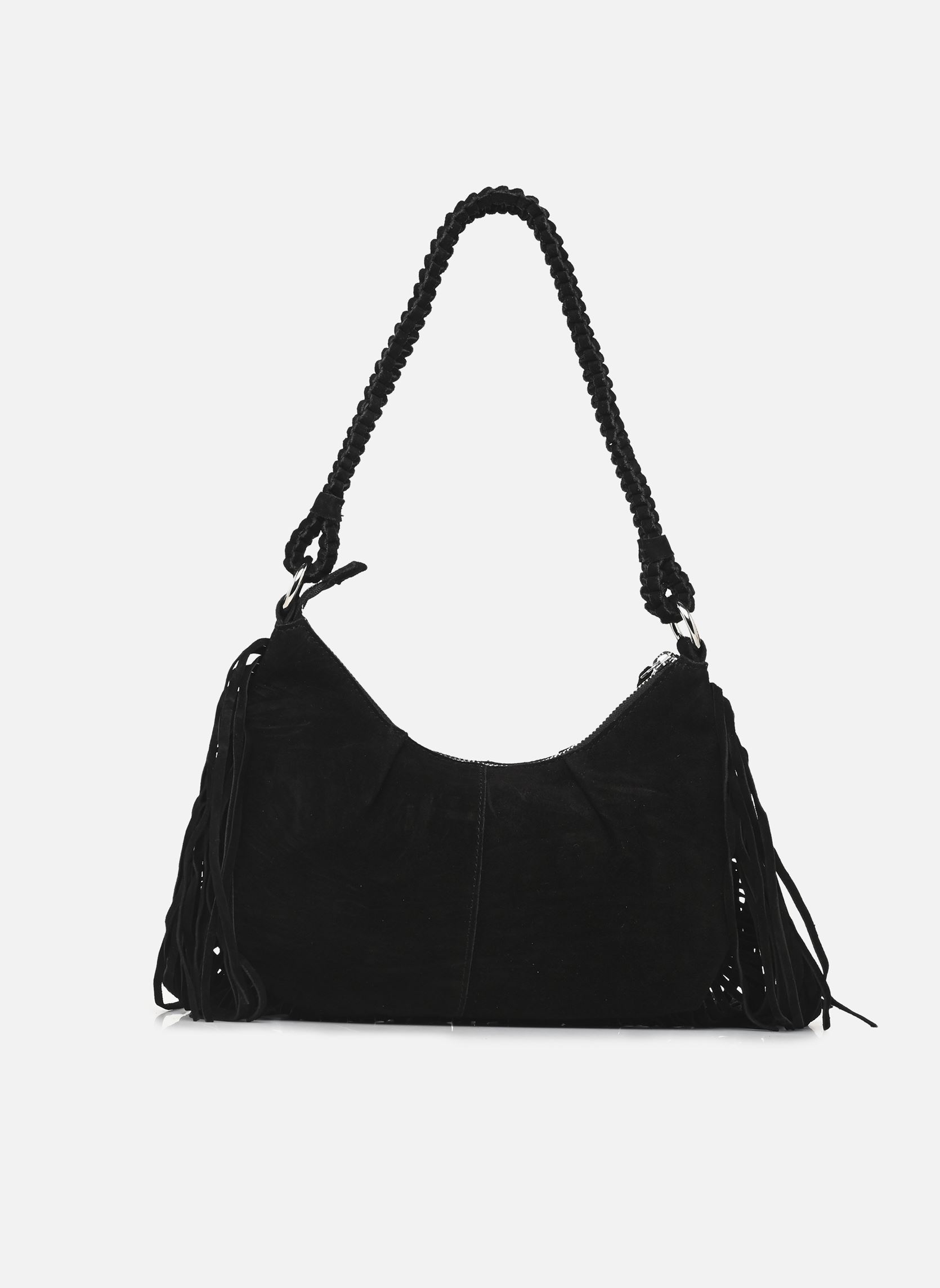 Schoudertassen Vikaffo Fringe Suede Leather Bag/Ef dames zwart Vila Schoudertassen Vikaffo Fringe Suede Leather Bag/Ef dames zwart BLACK BEAUTY