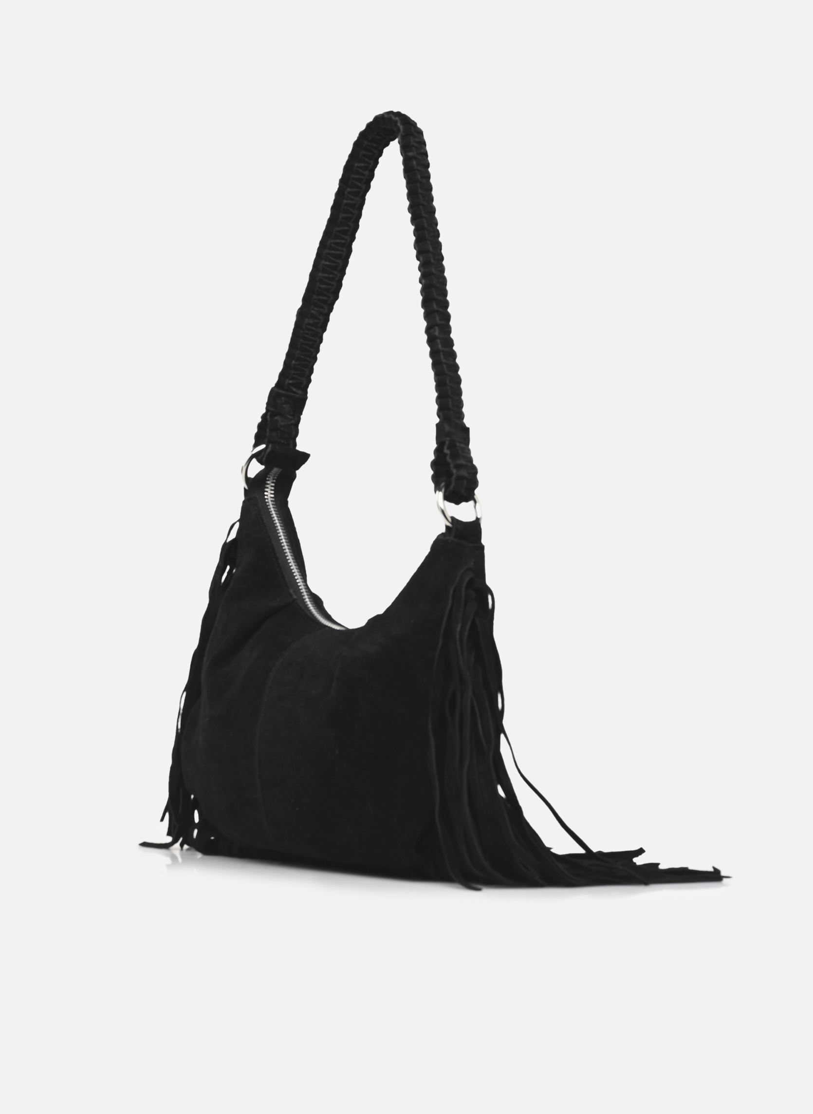 Schoudertassen Vikaffo Fringe Suede Leather Bag/Ef dames zwart Vila Schoudertassen Vikaffo Fringe Suede Leather Bag/Ef dames zwart BLACK BEAUTY
