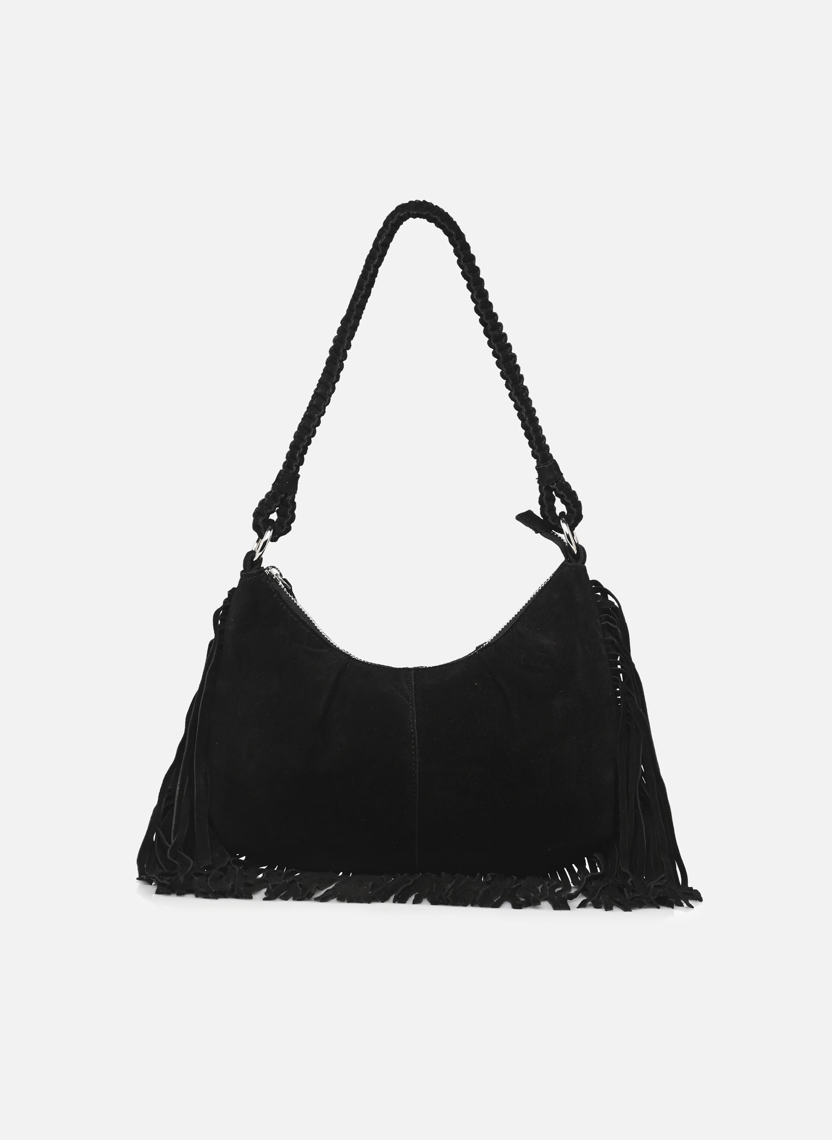 Schoudertassen Vikaffo Fringe Suede Leather Bag/Ef dames zwart Vila Schoudertassen Vikaffo Fringe Suede Leather Bag/Ef dames zwart BLACK BEAUTY