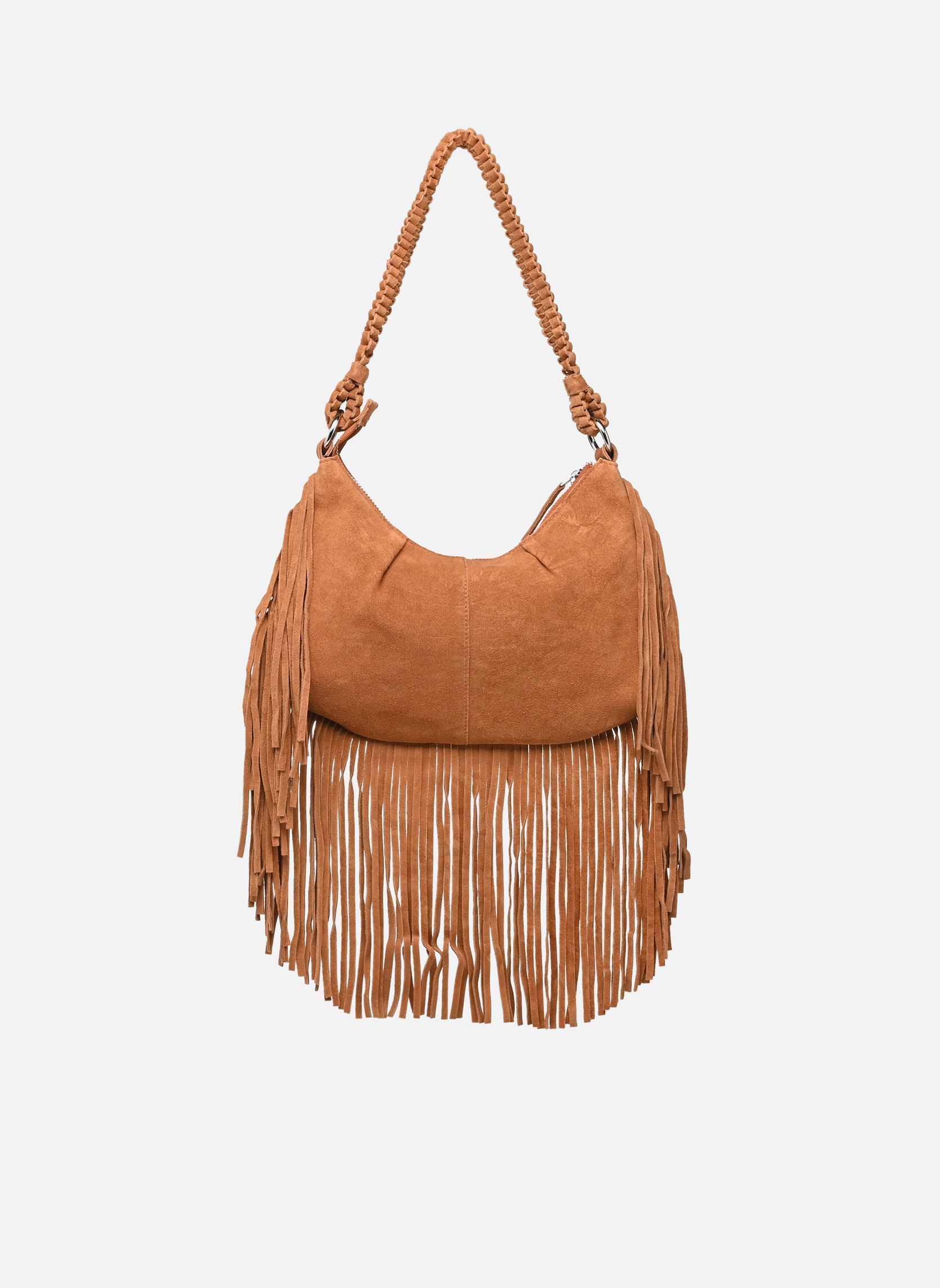 Umhängetaschen Vikaffo Fringe Suede Leather Bag/Ef damen braun Vila Umhängetaschen Vikaffo Fringe Suede Leather Bag/Ef damen braun BOMBAY BROWN