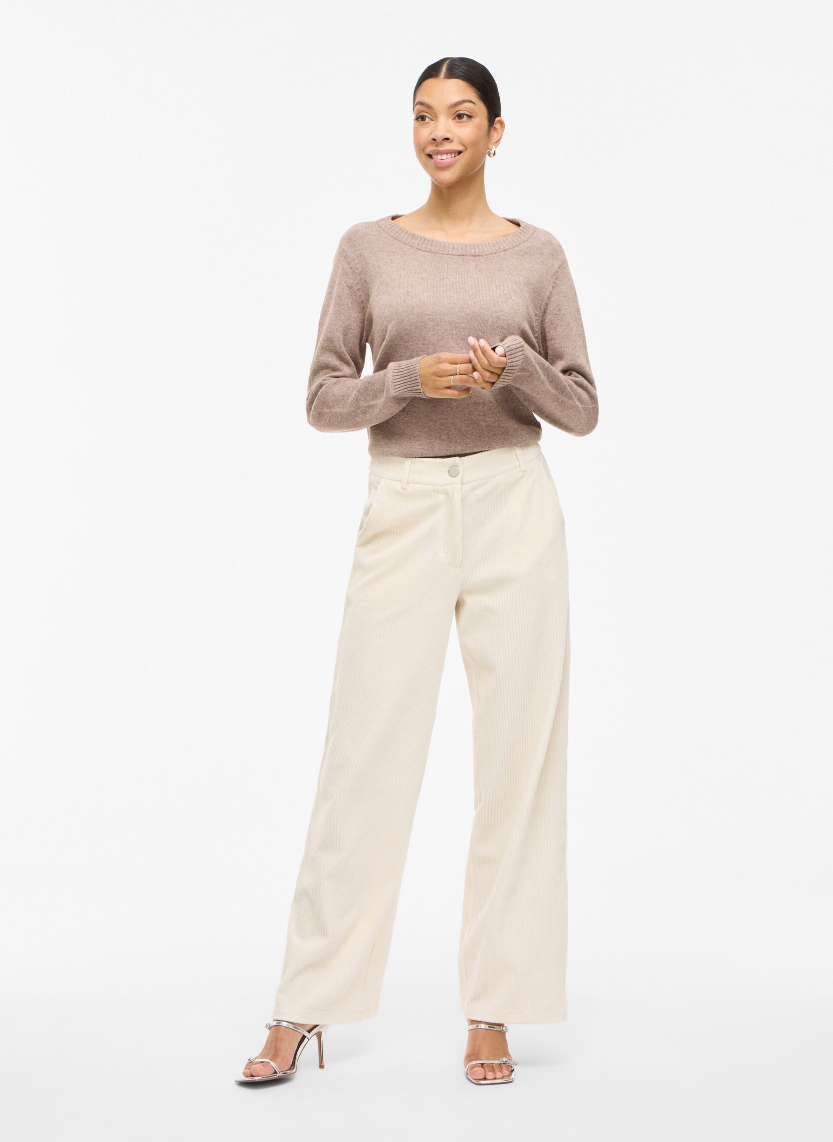 Wijde broeken Vikita Rw Wide Corduroy Pants - Noos dames wit Vila Wijde broeken Vikita Rw Wide Corduroy Pants - Noos dames wit Birch
