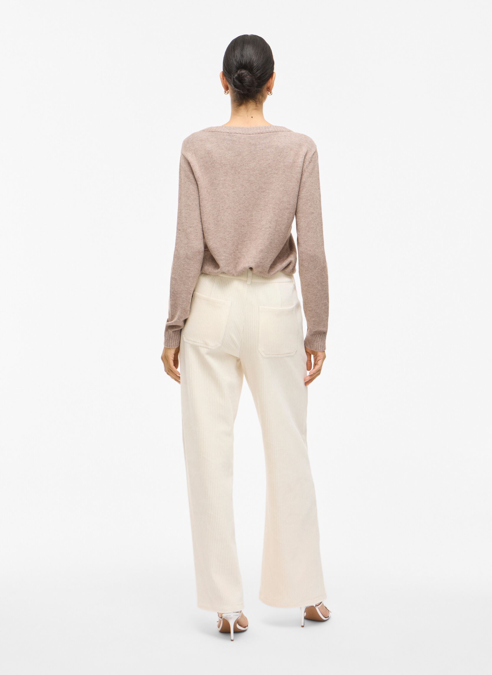 Wijde broeken Vikita Rw Wide Corduroy Pants - Noos dames wit Vila Wijde broeken Vikita Rw Wide Corduroy Pants - Noos dames wit Birch