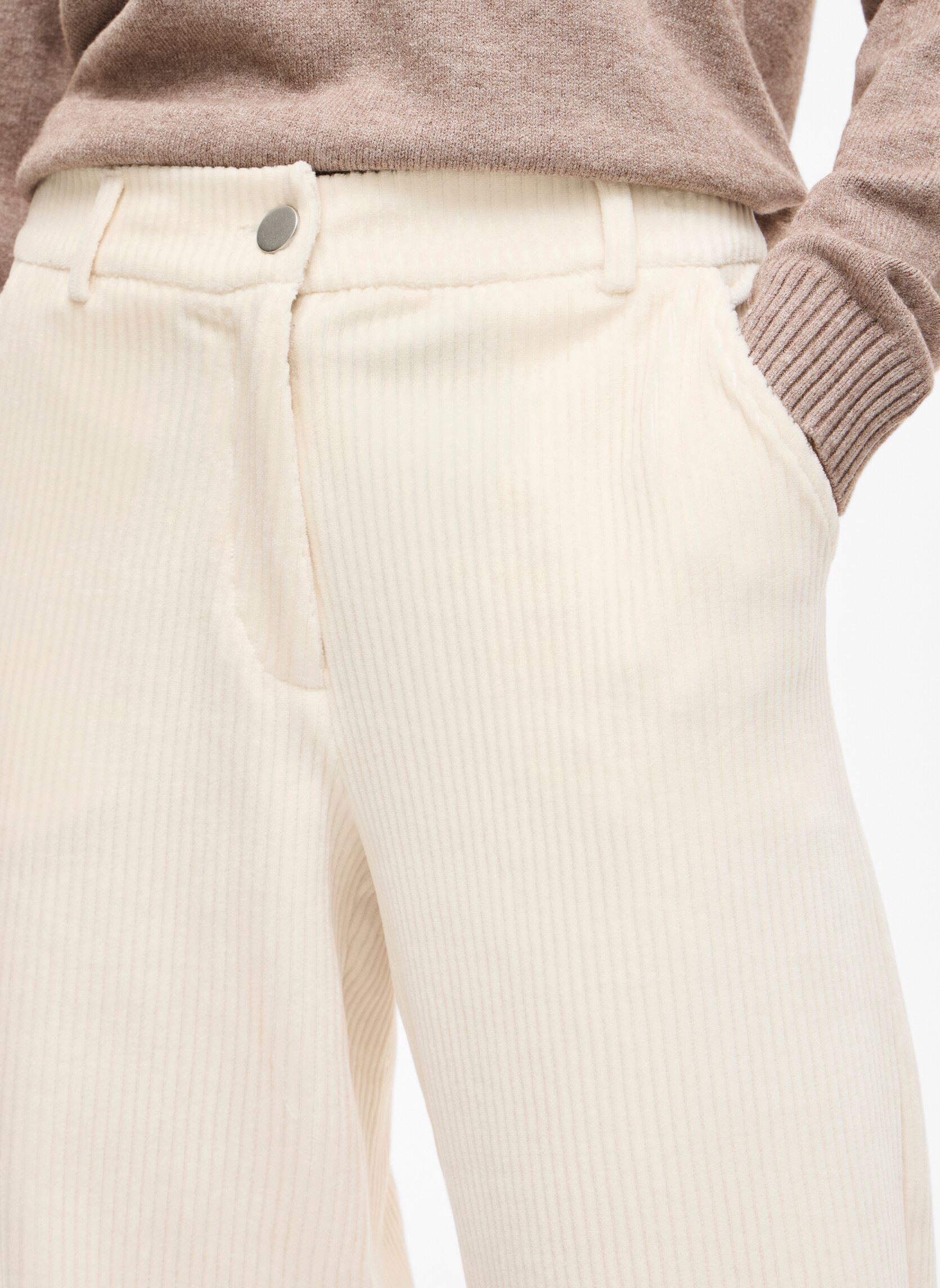 Wijde broeken Vikita Rw Wide Corduroy Pants - Noos dames wit Vila Wijde broeken Vikita Rw Wide Corduroy Pants - Noos dames wit Birch