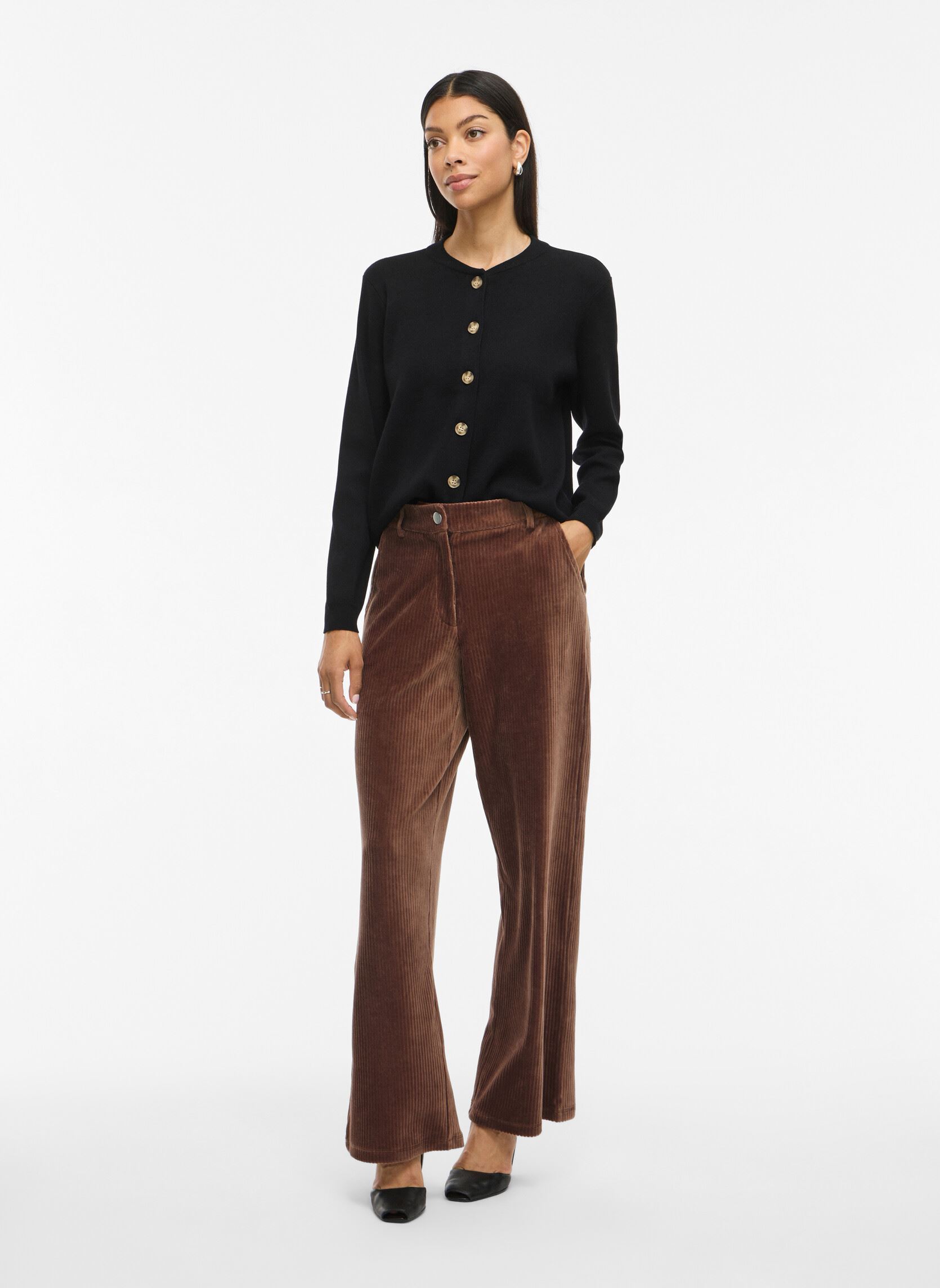 Wijde broeken Vikita Rw Wide Corduroy Pants - Noos dames bruin Vila Wijde broeken Vikita Rw Wide Corduroy Pants - Noos dames bruin Pinecone