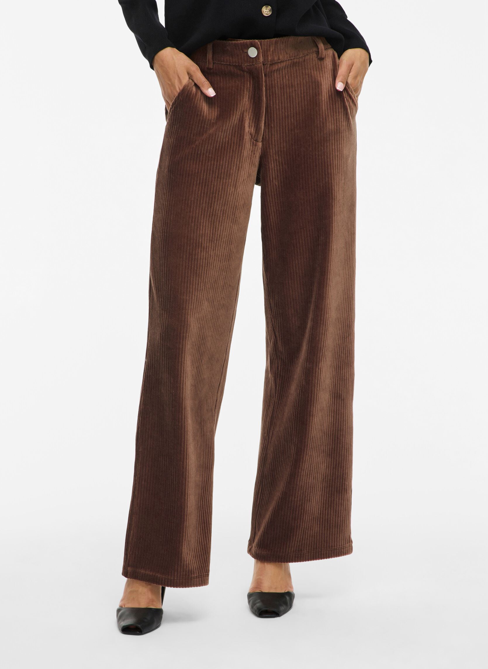 Wijde broeken Vikita Rw Wide Corduroy Pants - Noos dames bruin Vila Wijde broeken Vikita Rw Wide Corduroy Pants - Noos dames bruin Pinecone