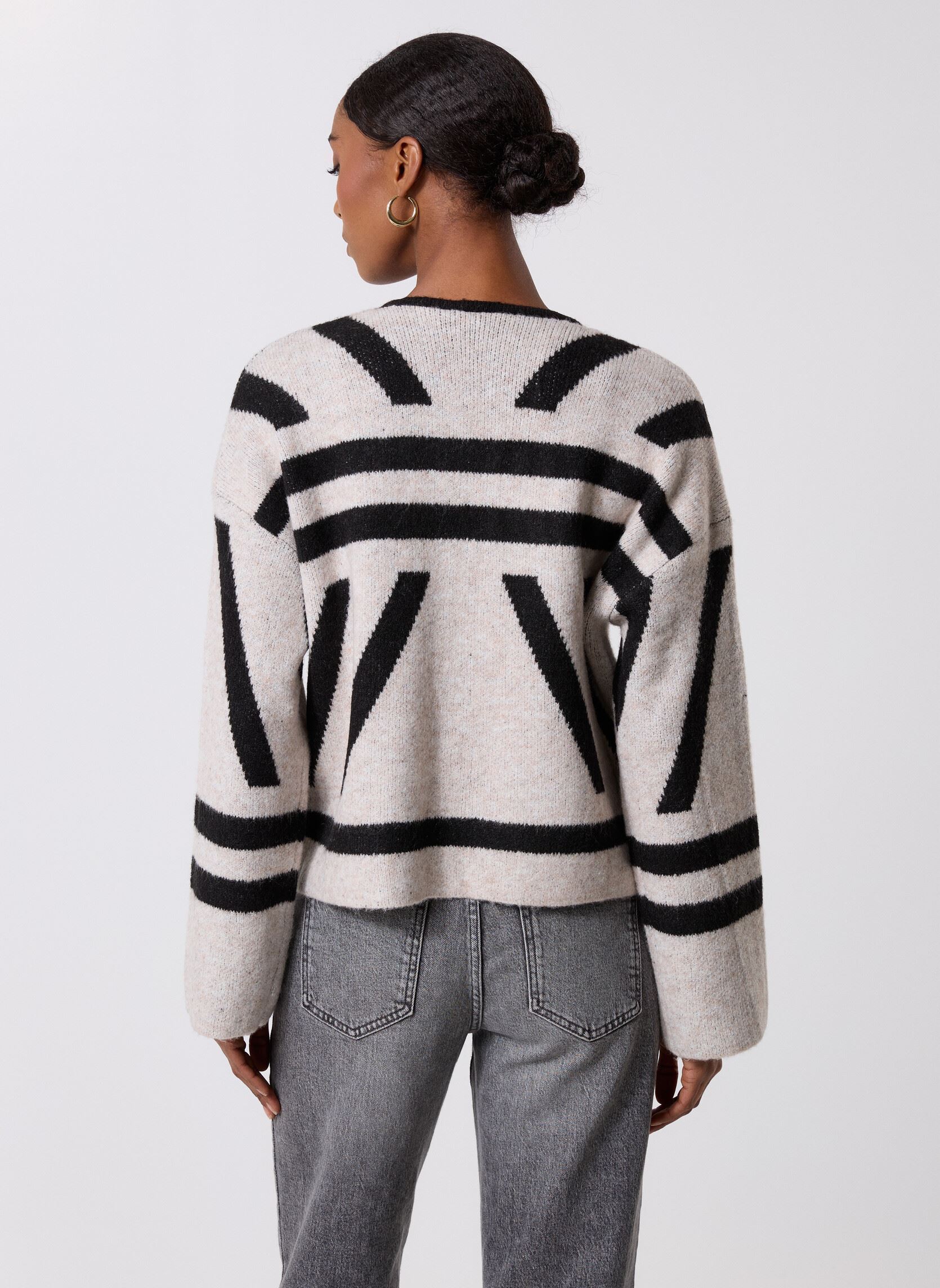 Vesten Vimendo L/S Jacquard Knit Cardigan dames wit Vila Vesten Vimendo L/S Jacquard Knit Cardigan dames wit Birch
