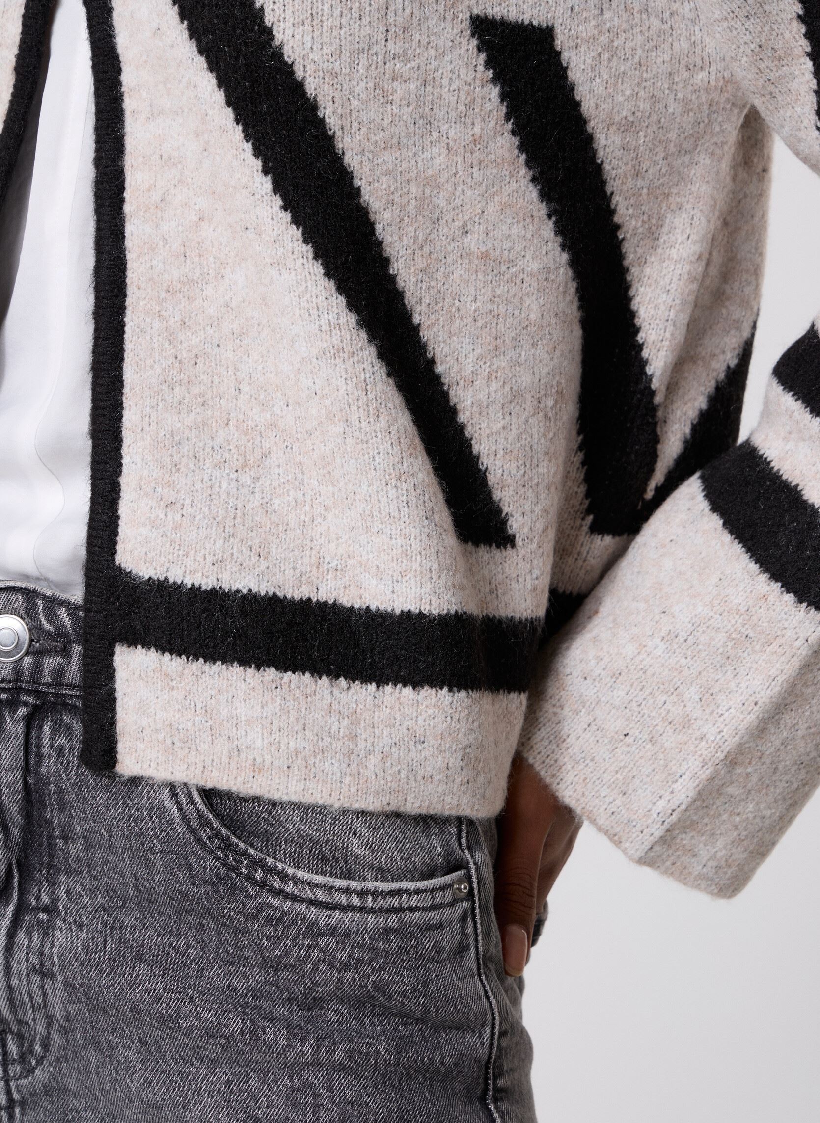 Vesten Vimendo L/S Jacquard Knit Cardigan dames wit Vila Vesten Vimendo L/S Jacquard Knit Cardigan dames wit Birch