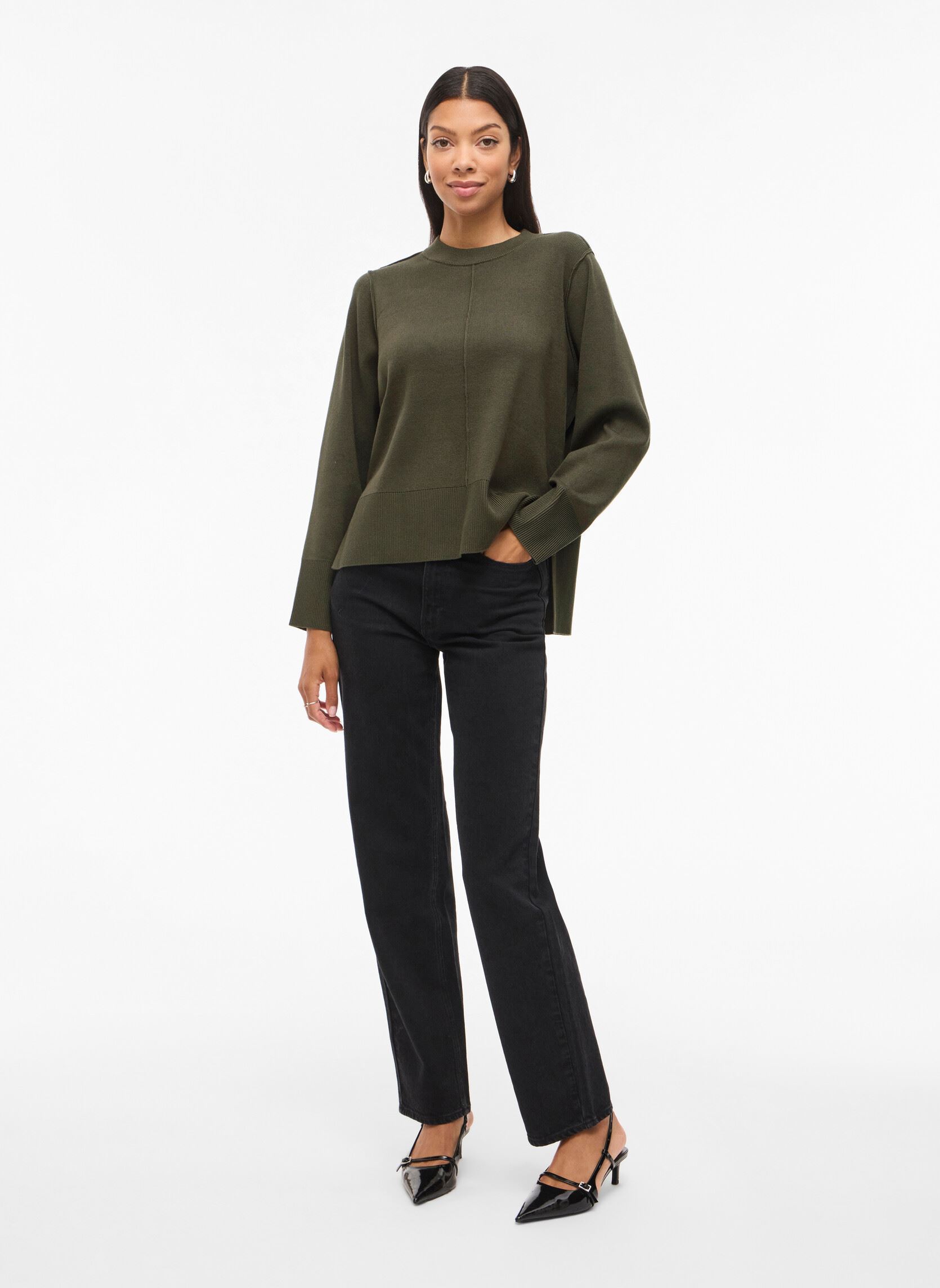 Pulls Viostria O-Neck L/S Knit Top-Noos femme vert Vila Pulls Viostria O-Neck L/S Knit Top-Noos femme vert Deep Depths
