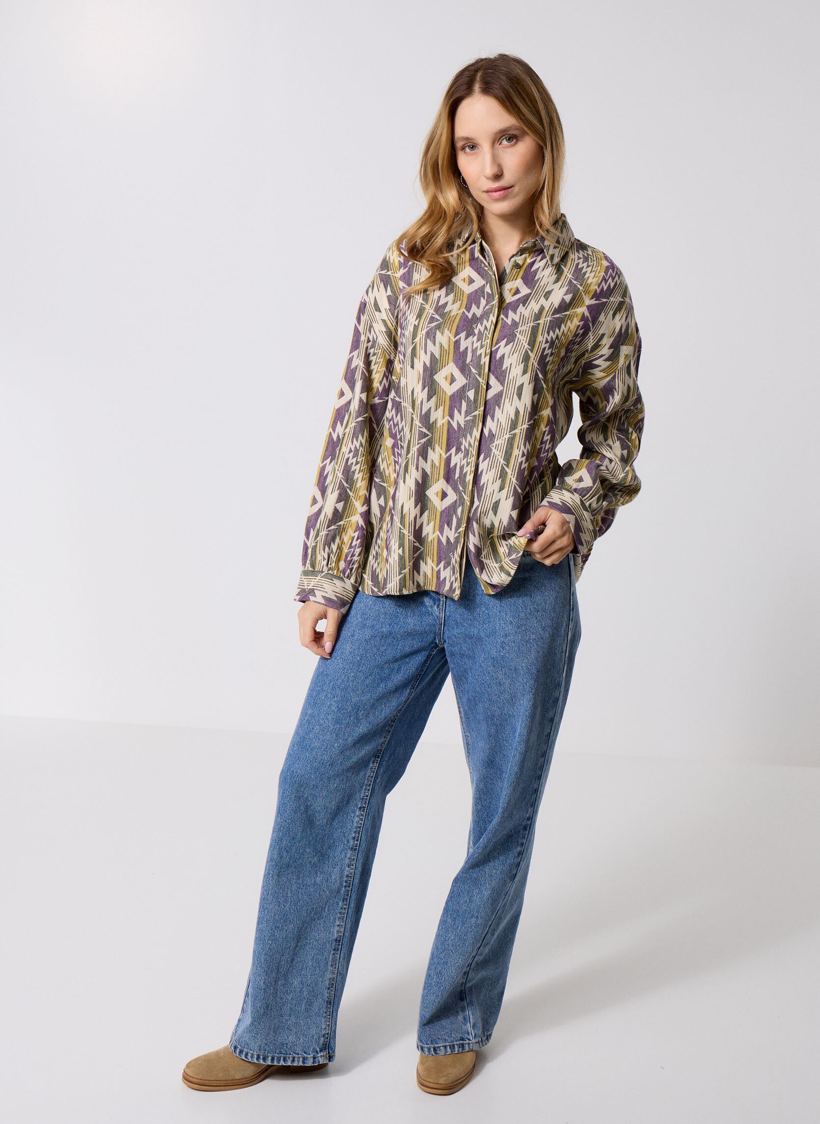 Langarm-Hemden Vipeffa L/S Jacquard Shirt damen mehrfarbig Vila Langarm-Hemden Vipeffa L/S Jacquard Shirt damen mehrfarbig Deep Depths