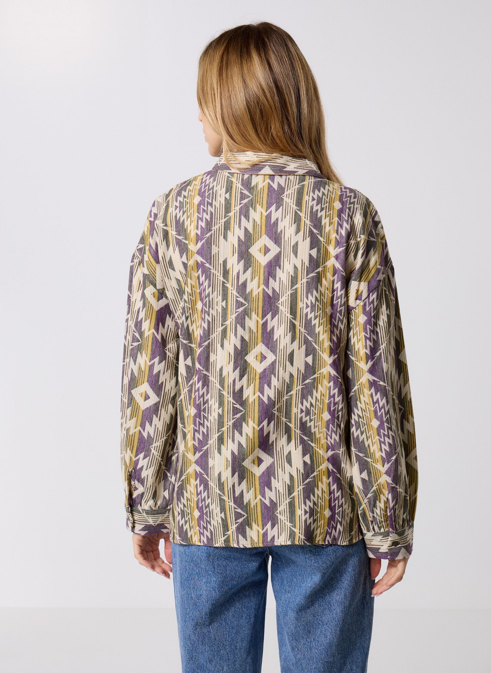 Langarm-Hemden Vipeffa L/S Jacquard Shirt damen mehrfarbig Vila Langarm-Hemden Vipeffa L/S Jacquard Shirt damen mehrfarbig Deep Depths