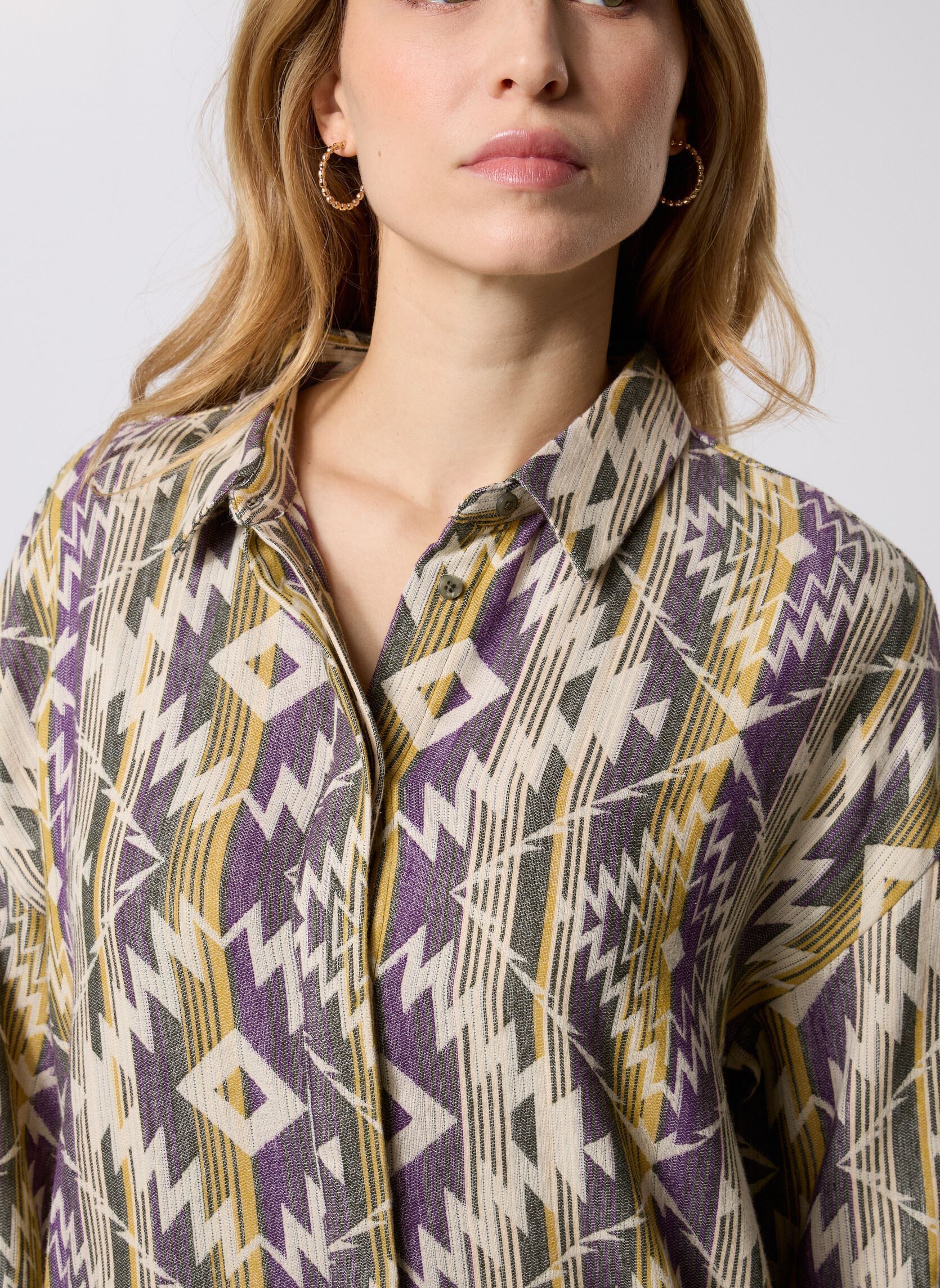 Langarm-Hemden Vipeffa L/S Jacquard Shirt damen mehrfarbig Vila Langarm-Hemden Vipeffa L/S Jacquard Shirt damen mehrfarbig Deep Depths