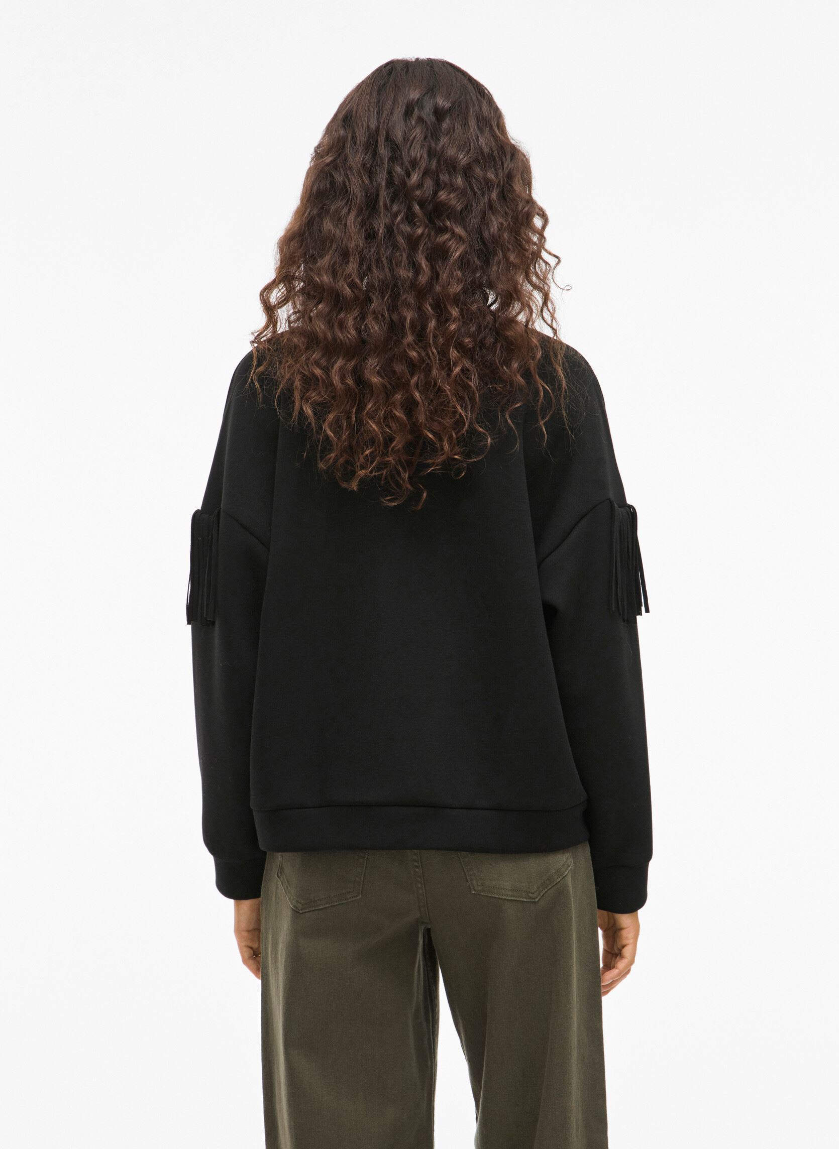 Sweatshirts Vireflect L/S O-Neck Fringe Sweatshirt/R femme noir Vila Sweatshirts Vireflect L/S O-Neck Fringe Sweatshirt/R femme noir Black Beauty