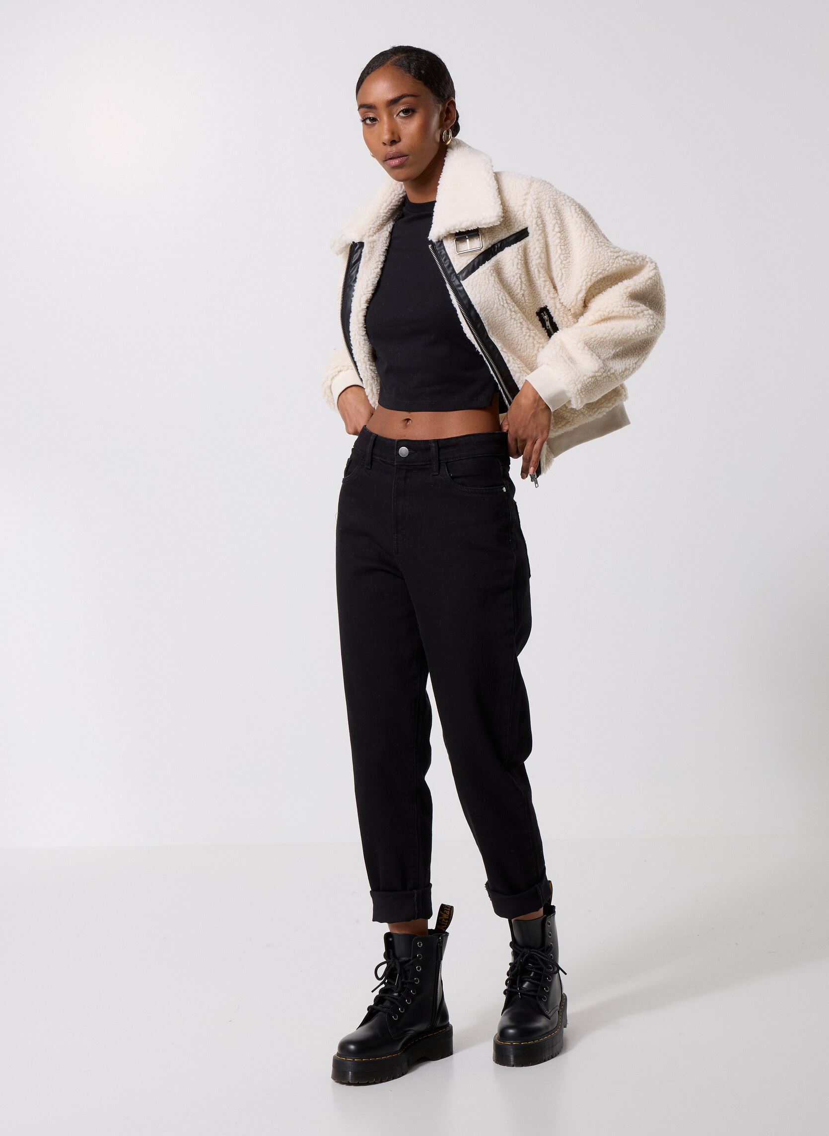 Bomberjacks Vitedina L/S Bomber Teddy Jacket dames wit Vila Bomberjacks Vitedina L/S Bomber Teddy Jacket dames wit Birch